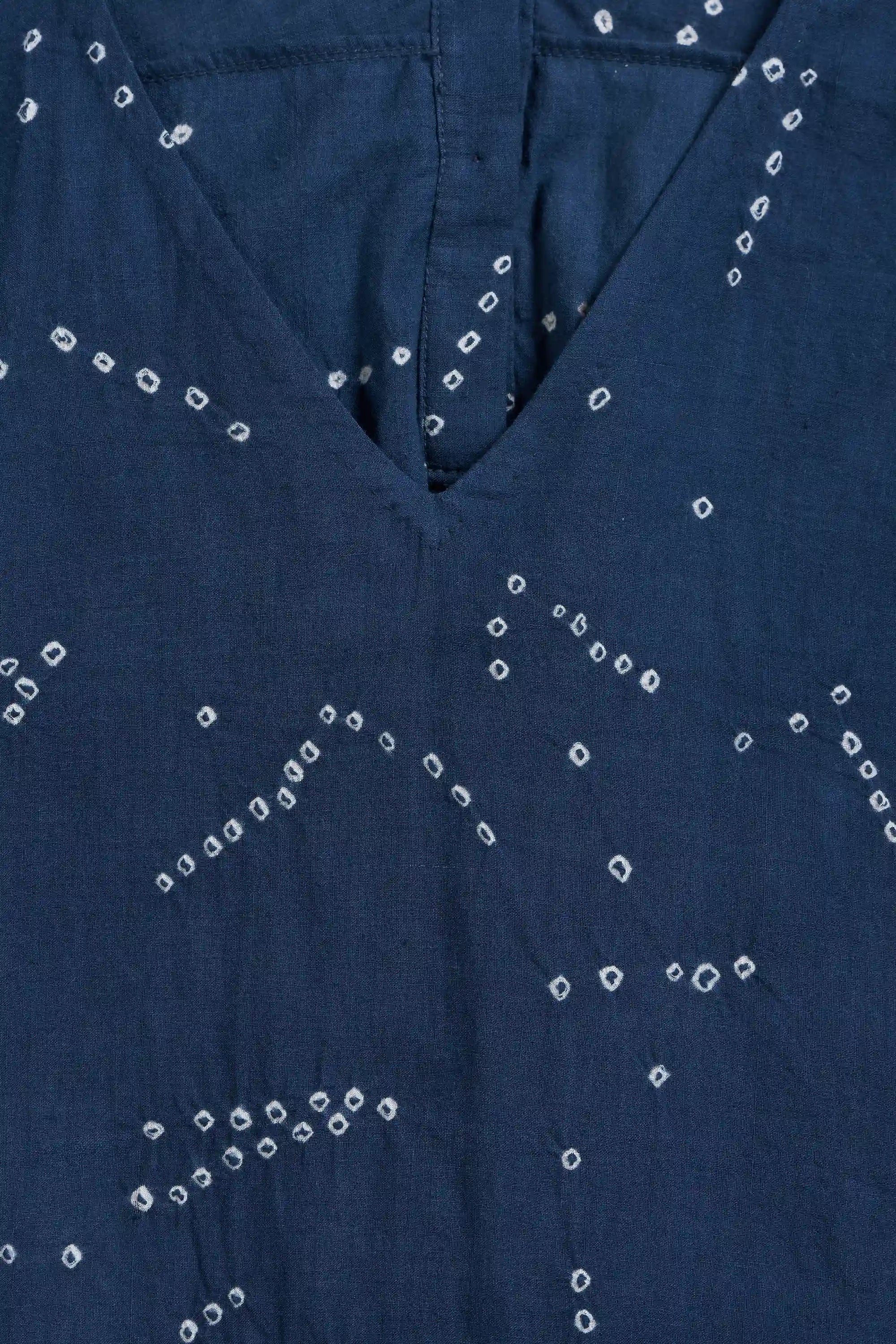 V Neck Mul Dress in Space Blue
