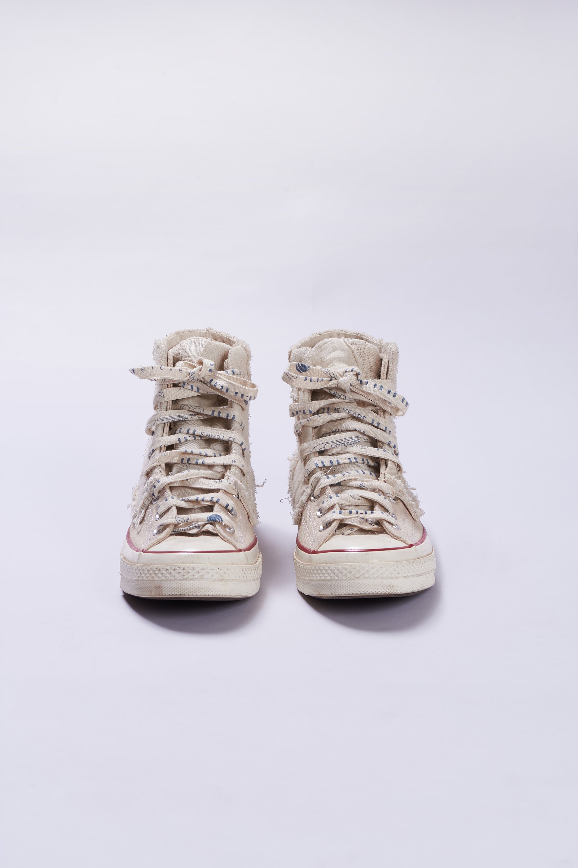 Ecru One of A Kind Handmade Converse Shoes