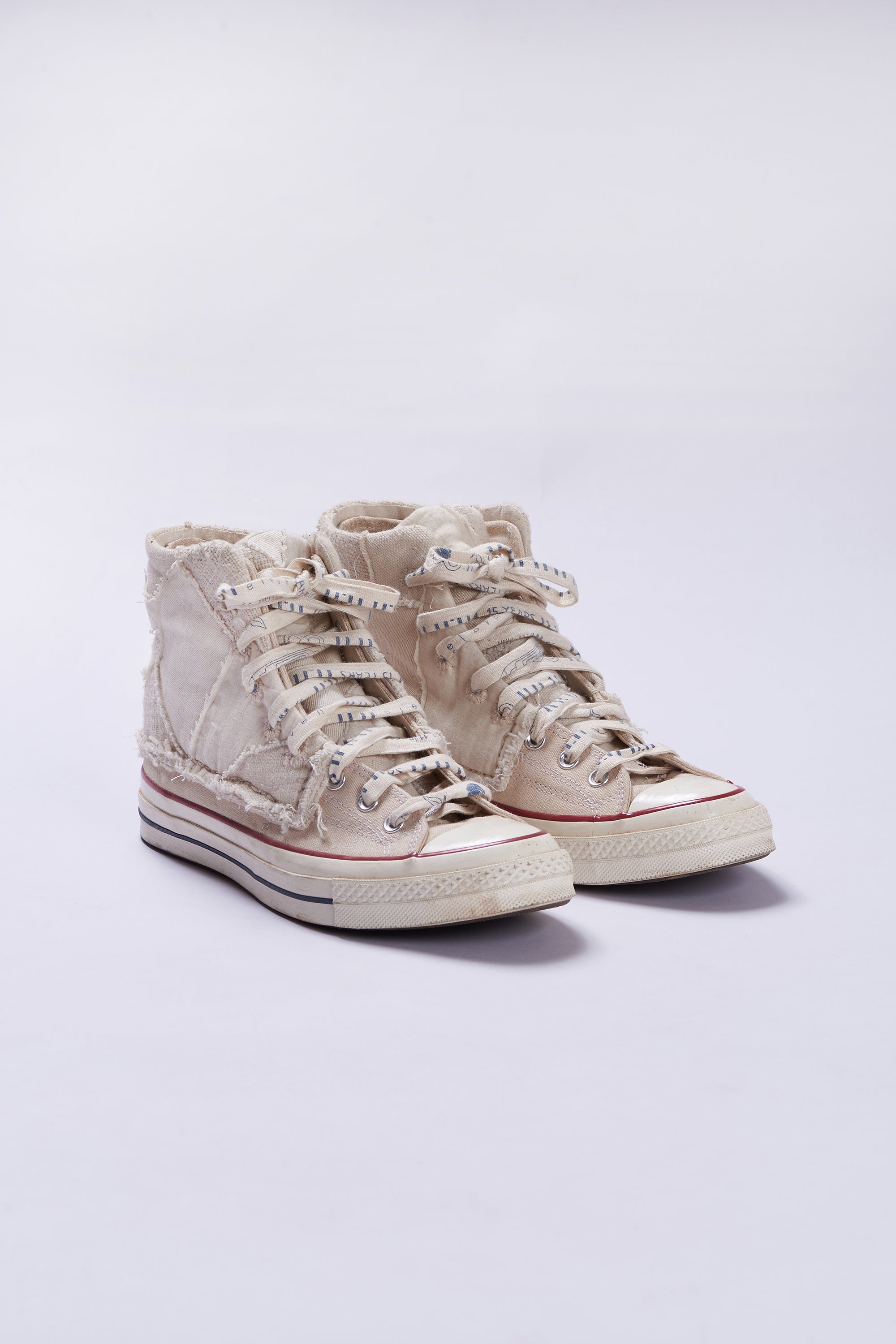 Ecru One of A Kind Handmade Converse Shoes