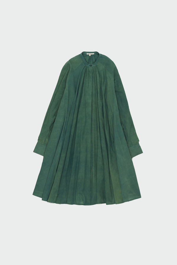 OLIVE GREEN FINE COTTON STATEMENT DRESS