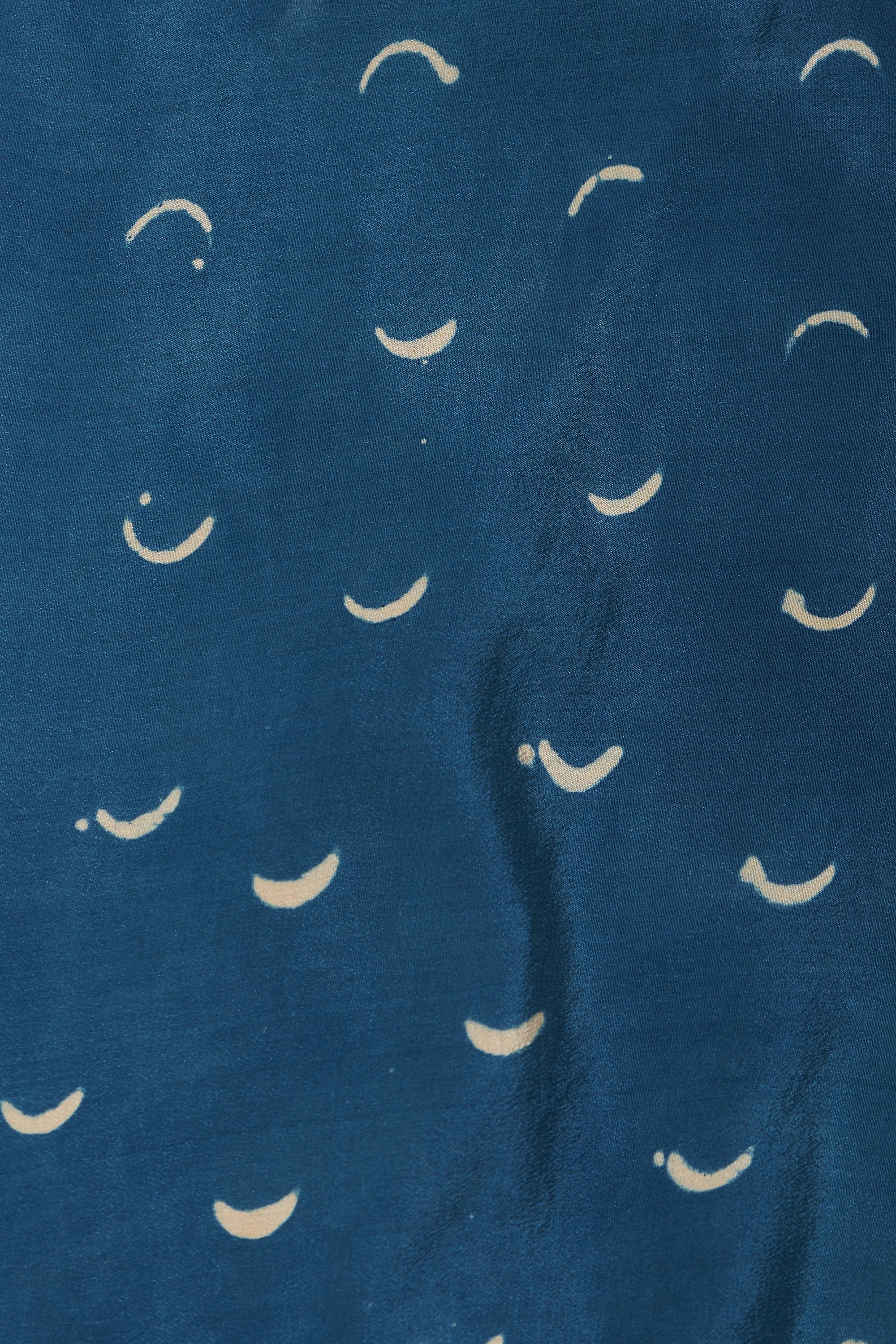 Vingilsel Drape Dress In Silk with Block Print