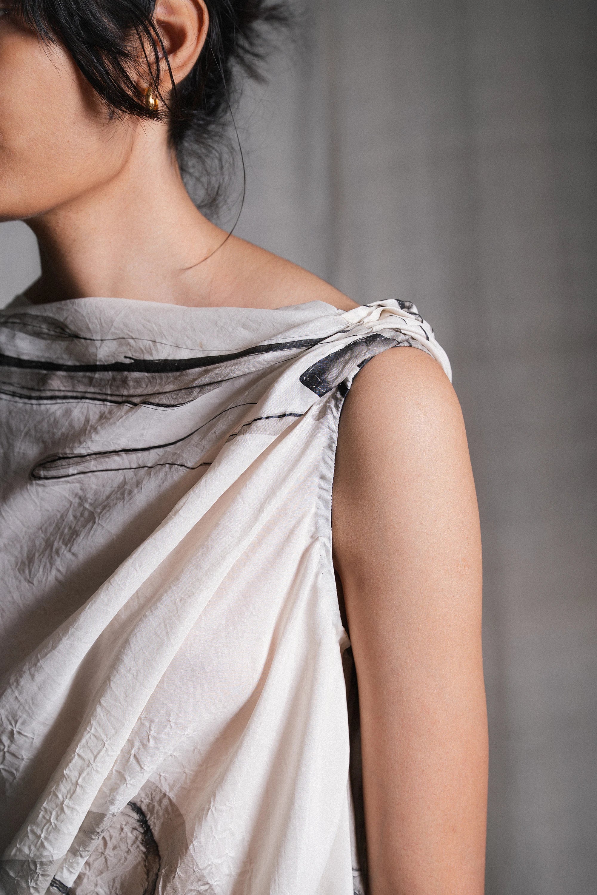 Kaya drape dress in silk