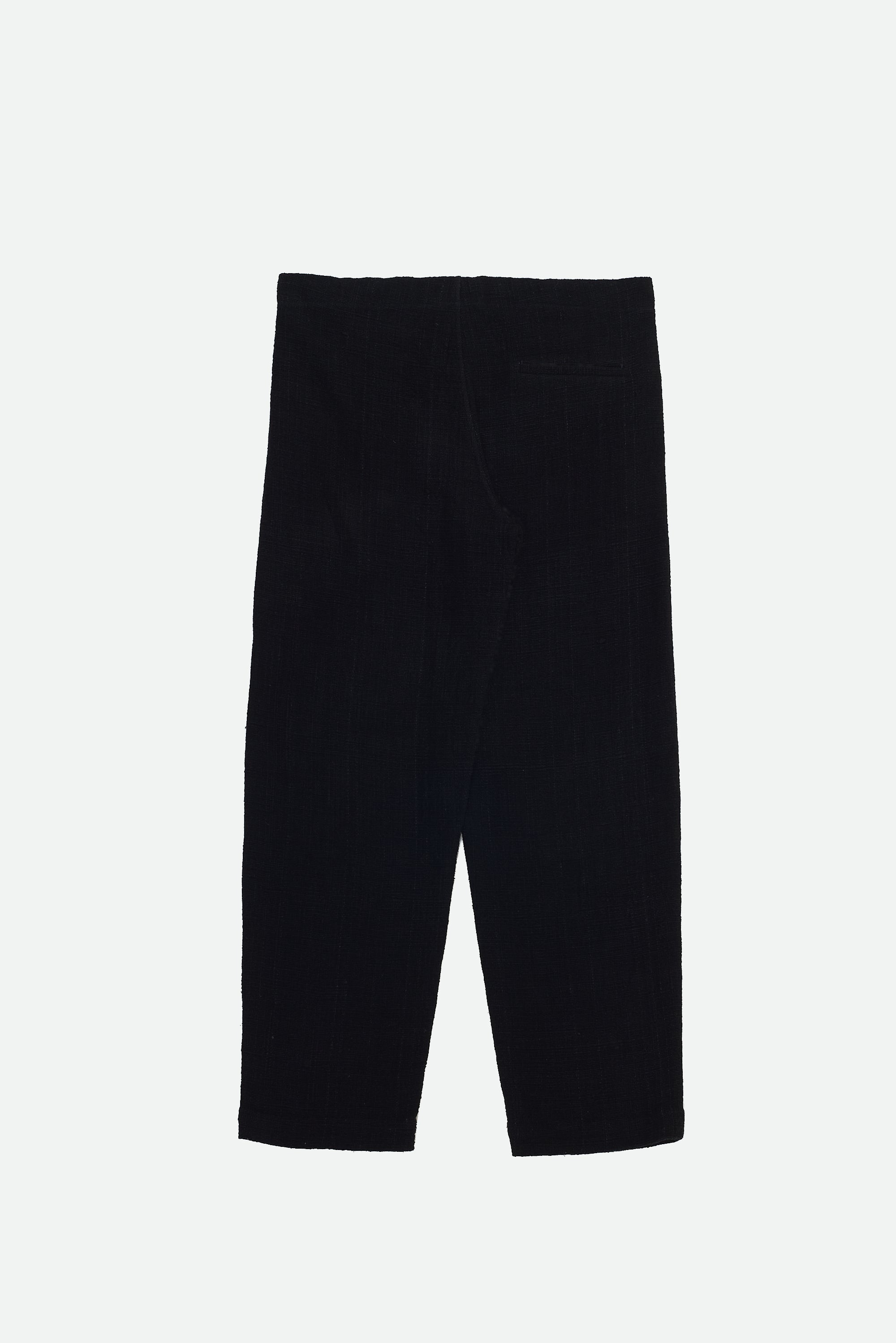 Black Unisex Drawstring Textured Trousers