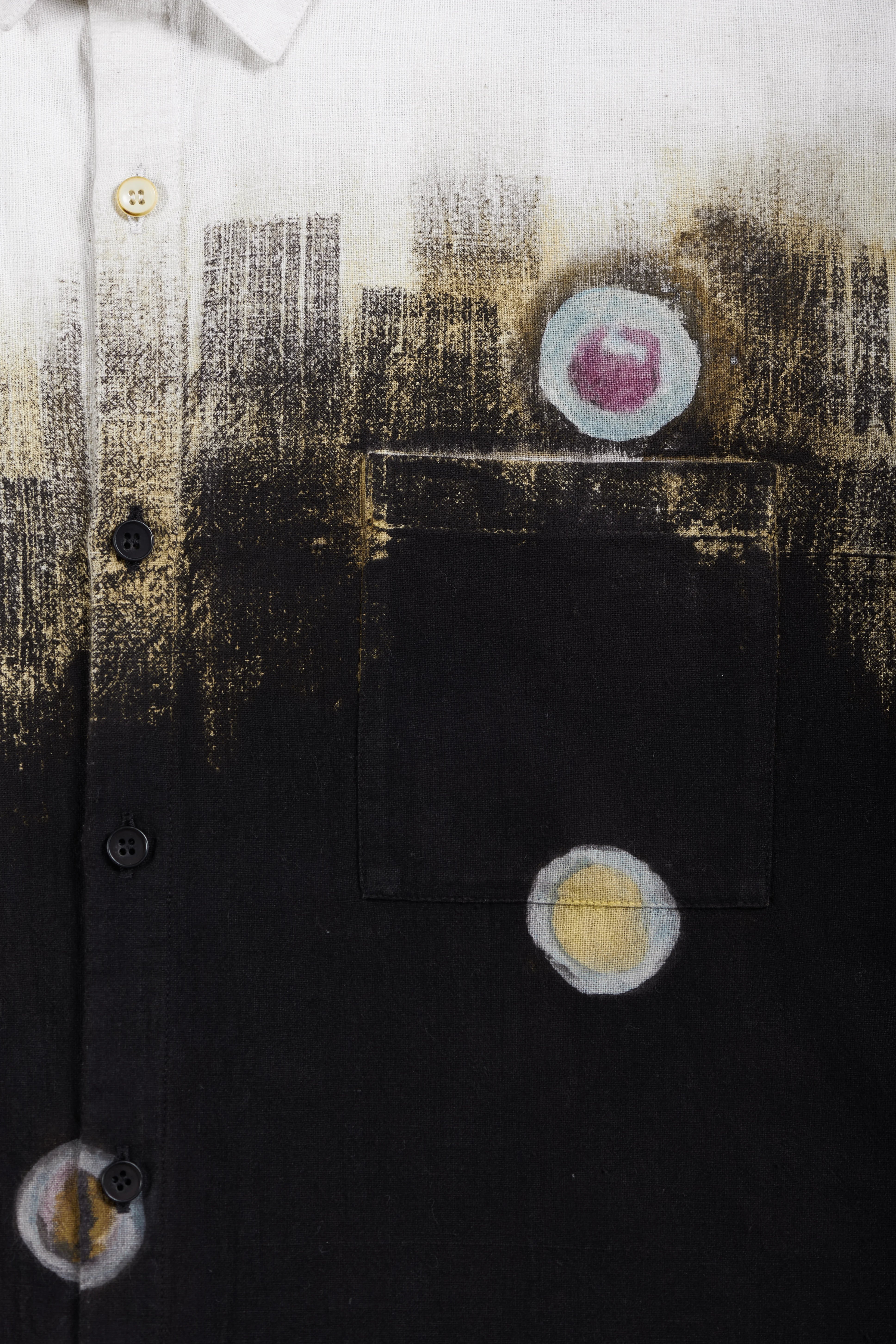 Cotton Shirt with Handpainted Brush Strokes