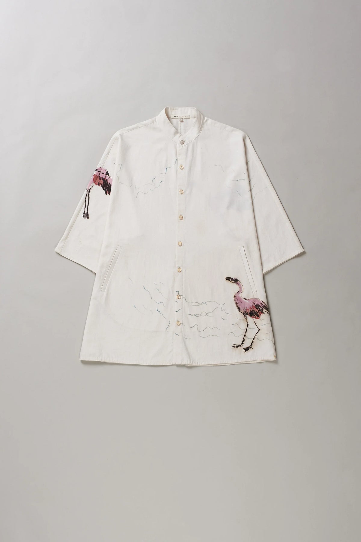Handpainted Macca Shirt in Ecru