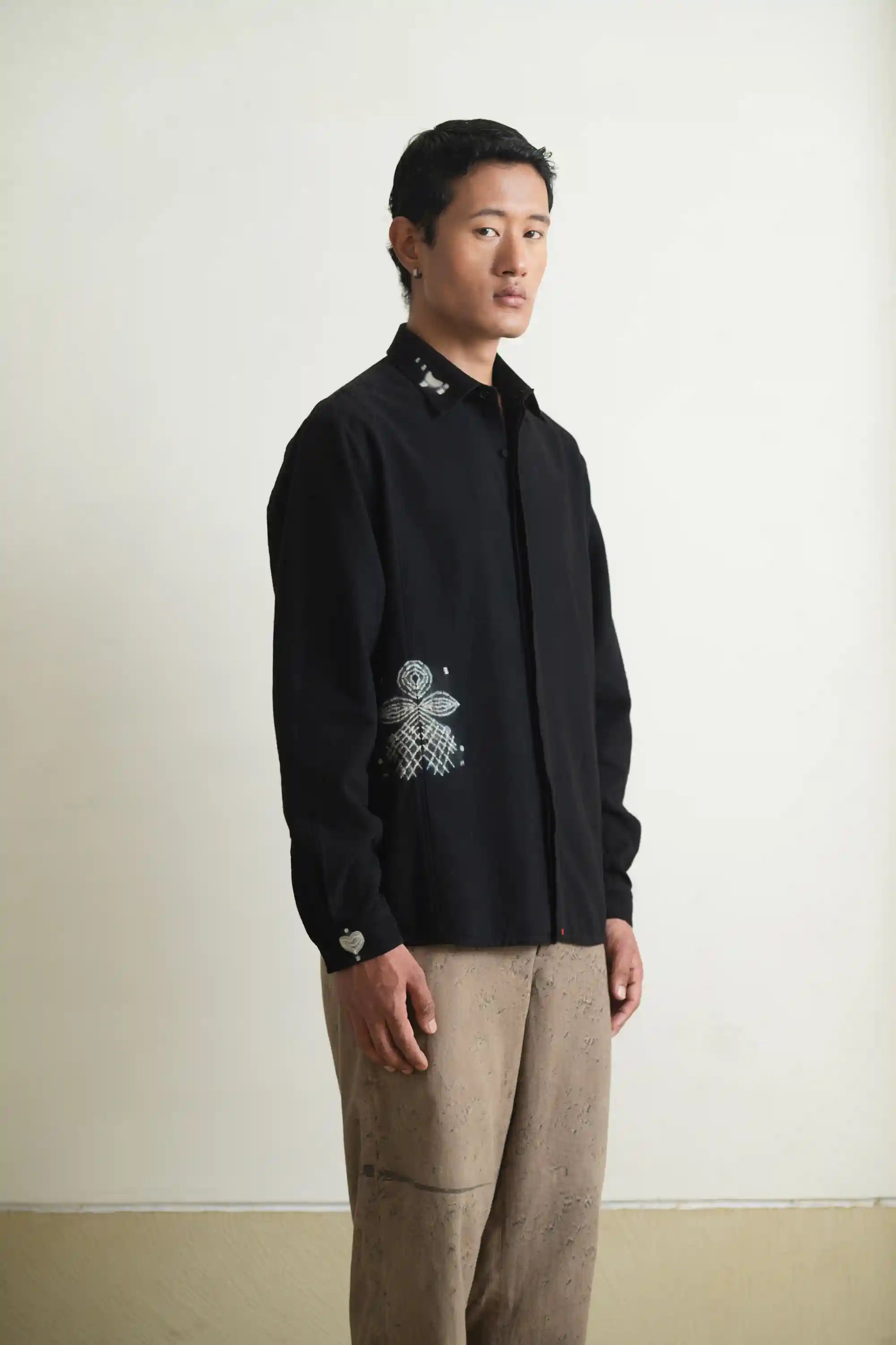 Black Pan Shibori Shirt