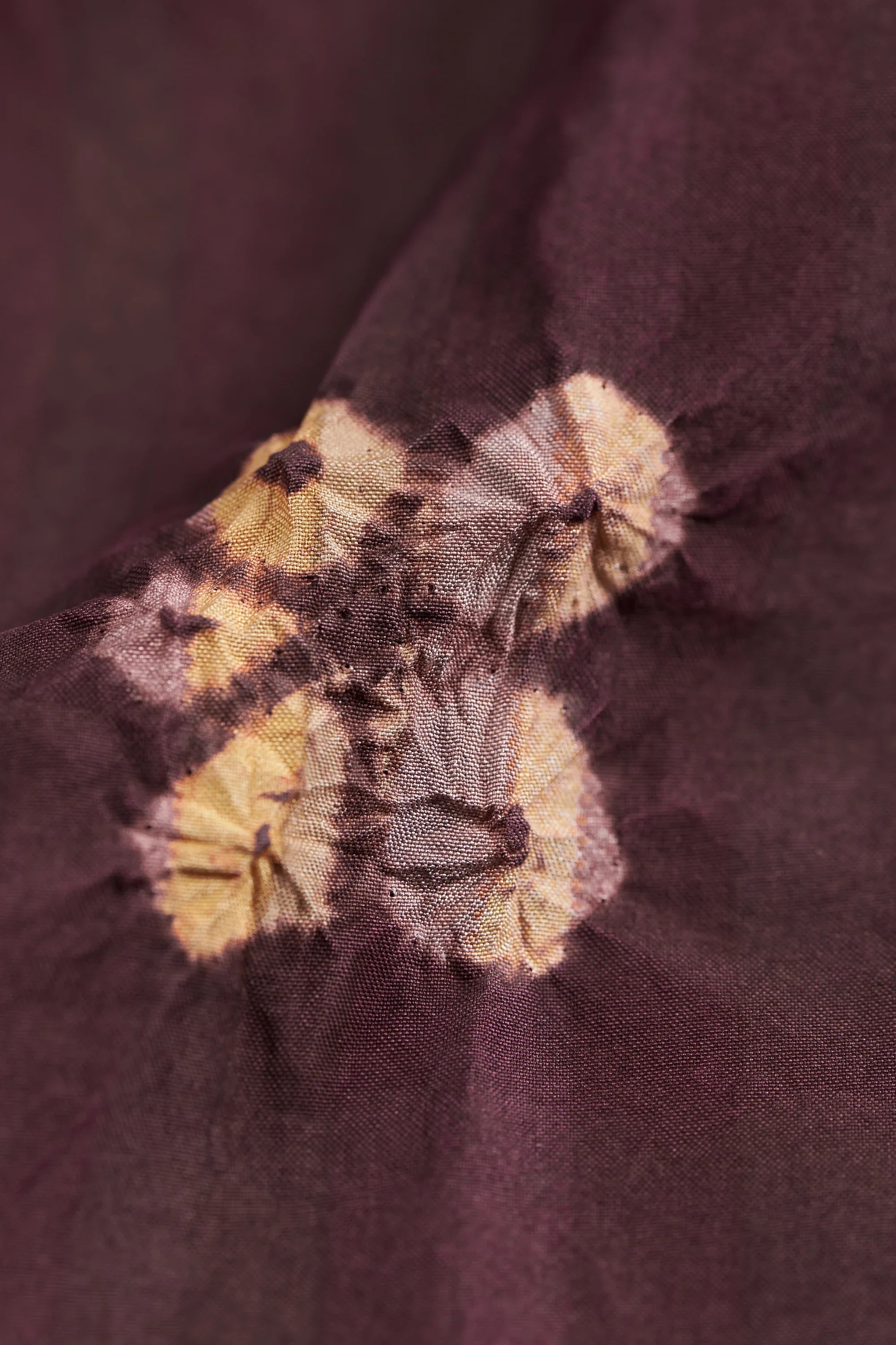 Shibori Silk Shirt in Purple Red