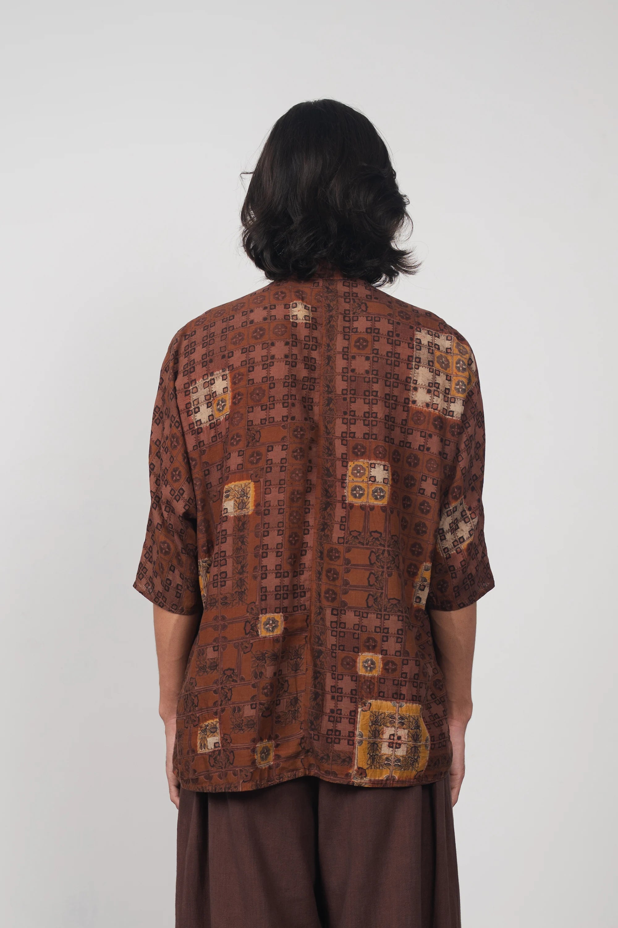 Kimono Sleeve Burnt Umber Shirt