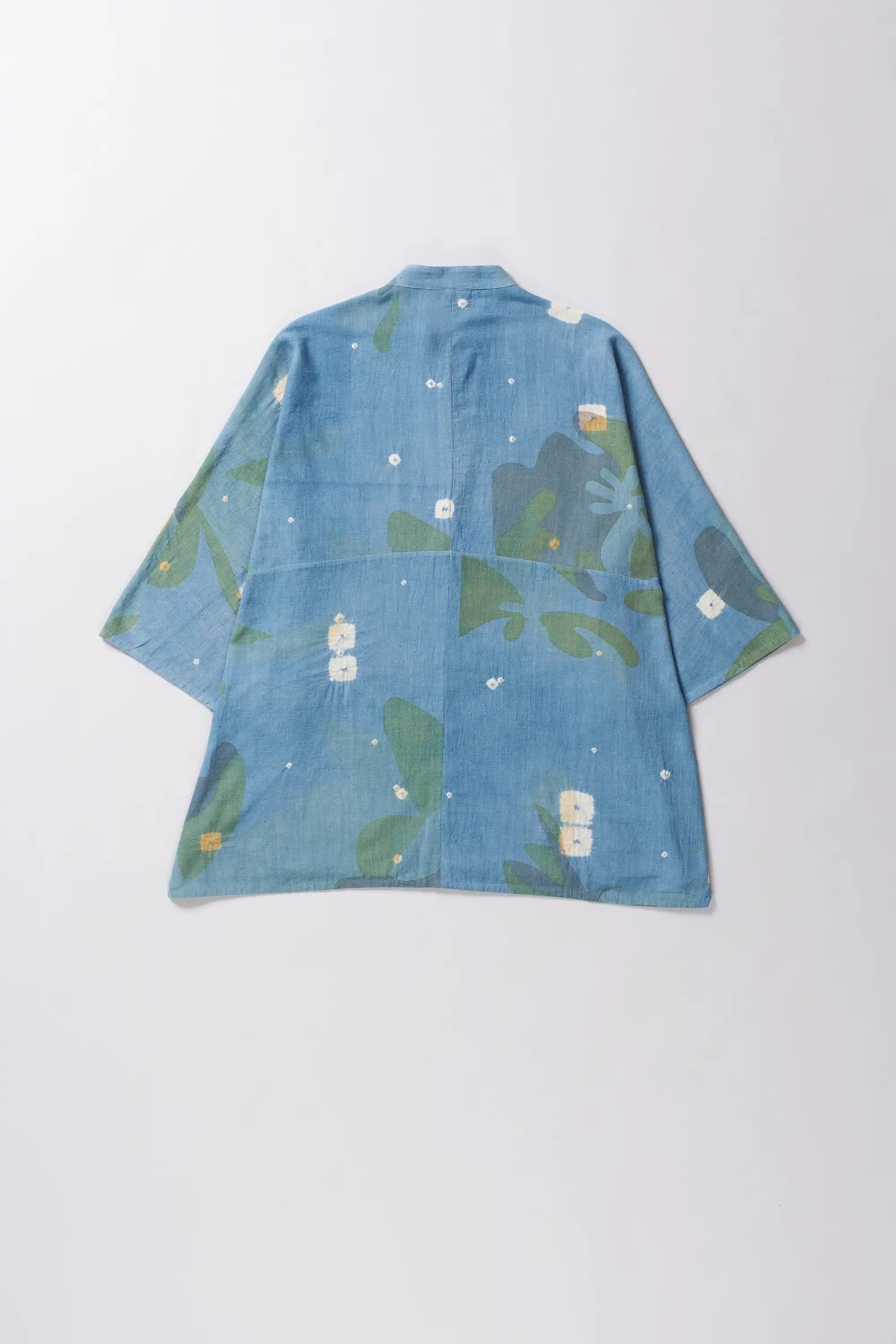 Shibori-Bandhani Shirt in Sky Indigo