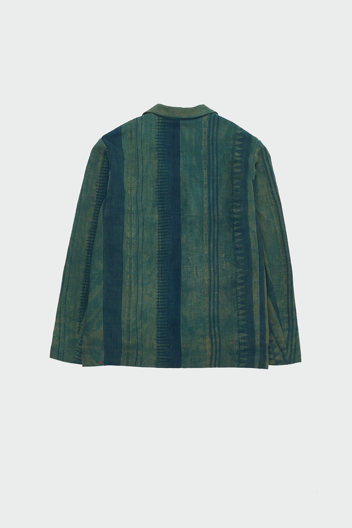 Block Printed Oversized Jacket in Bottle Green
