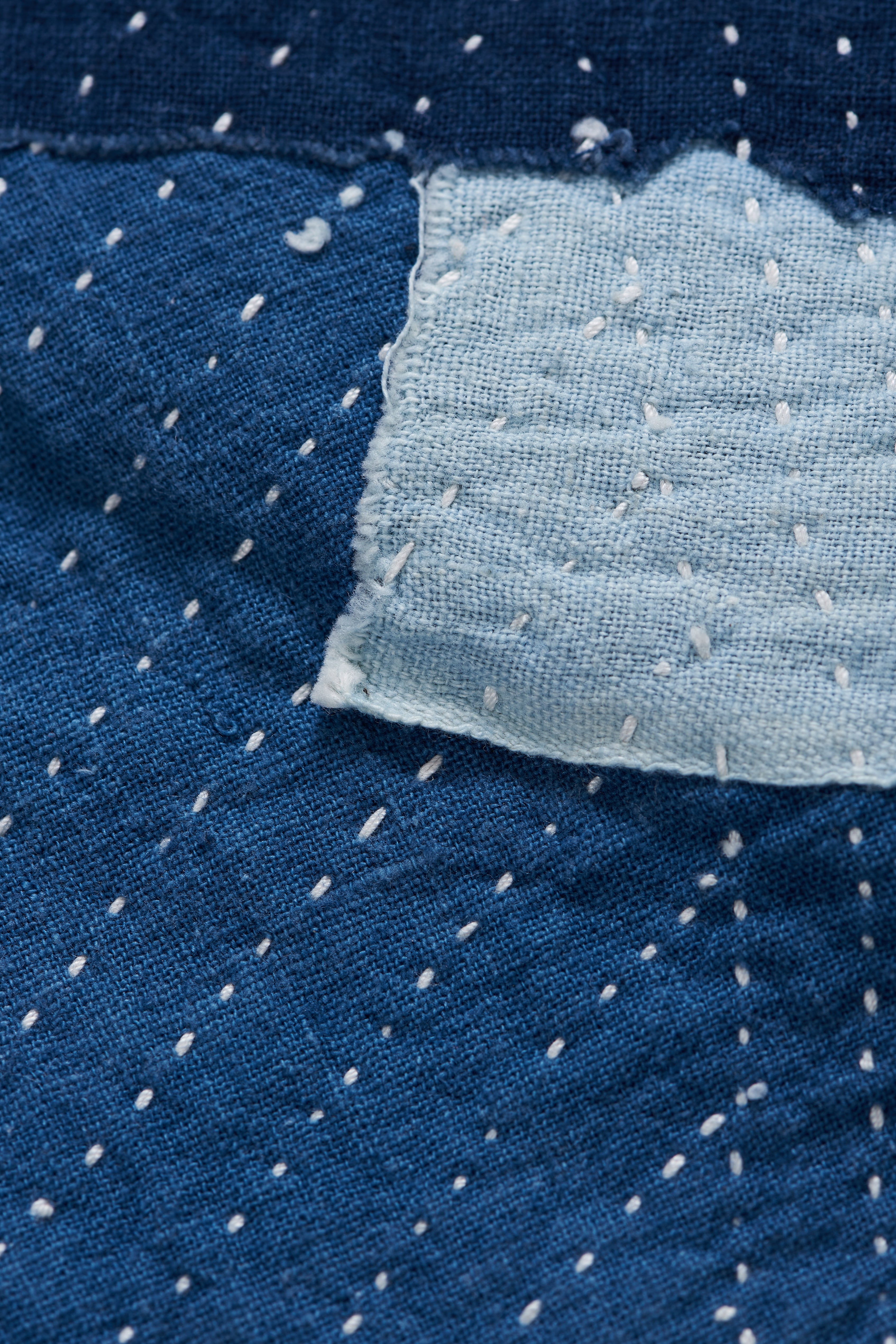 HAND QUILTED - KANTHA - OVEN MITS : INDIGO