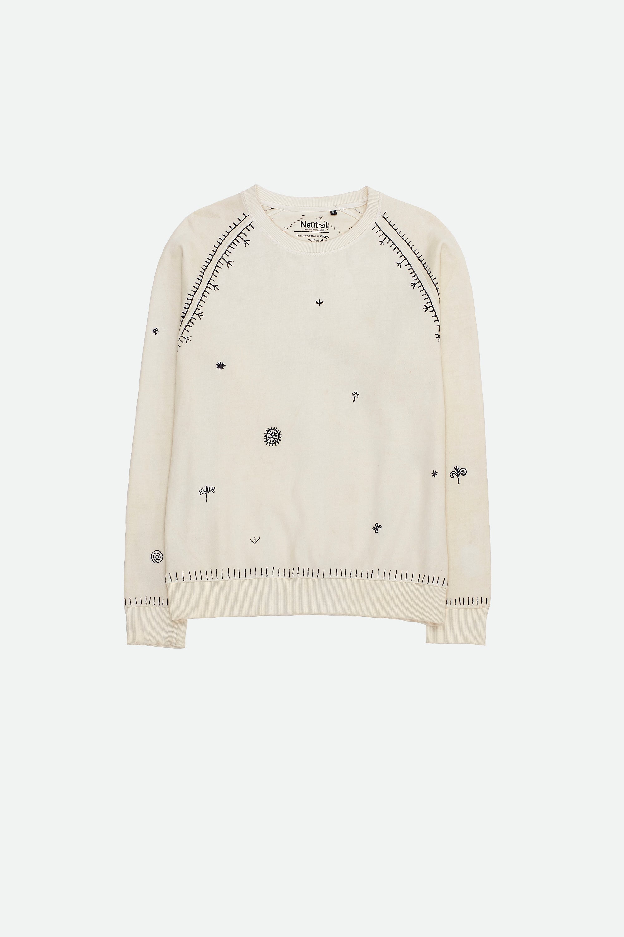 Ecru cotton sweatshirt