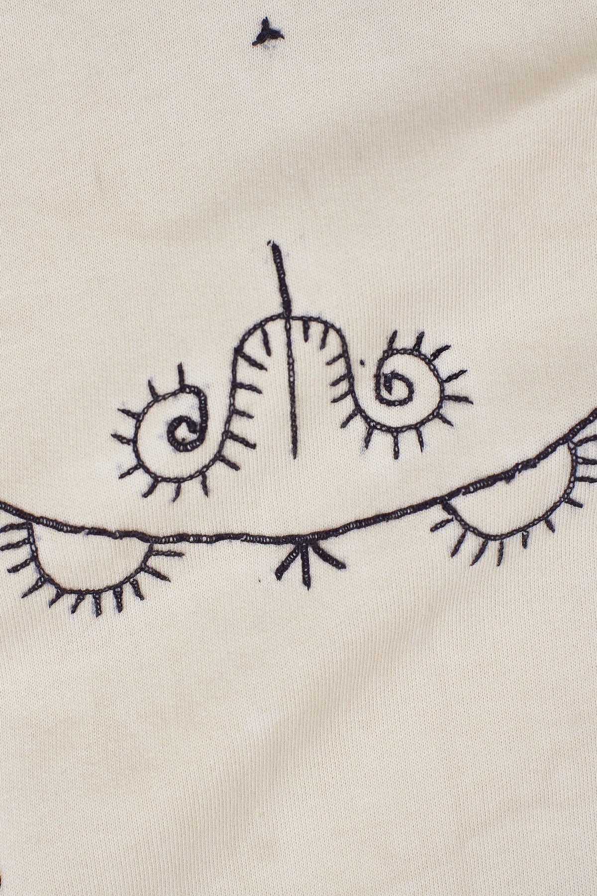 Fabric close-up with hand embroidery