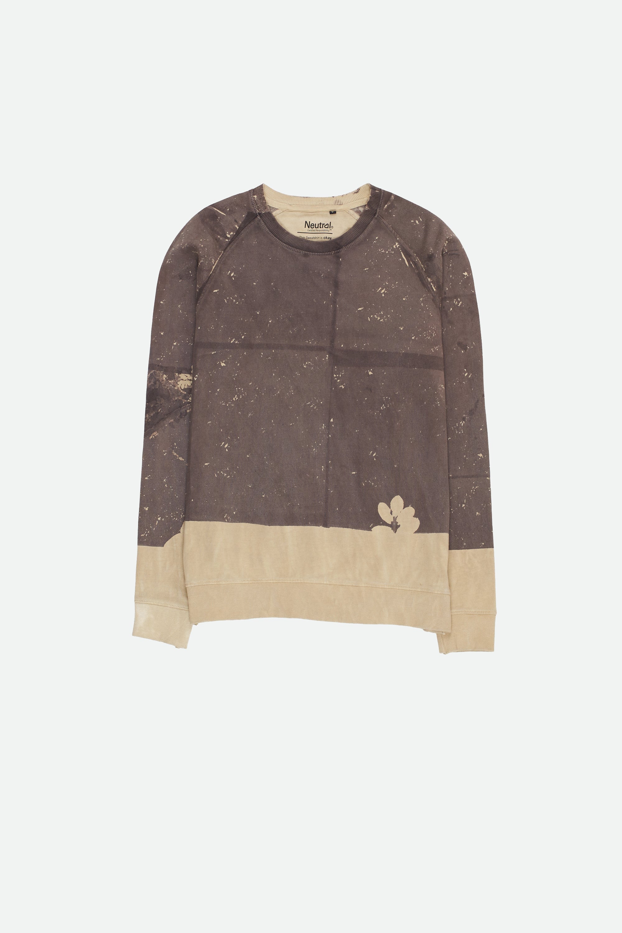 Charcoal Colour Blocked Screen Printed Elemental Sweatshirt