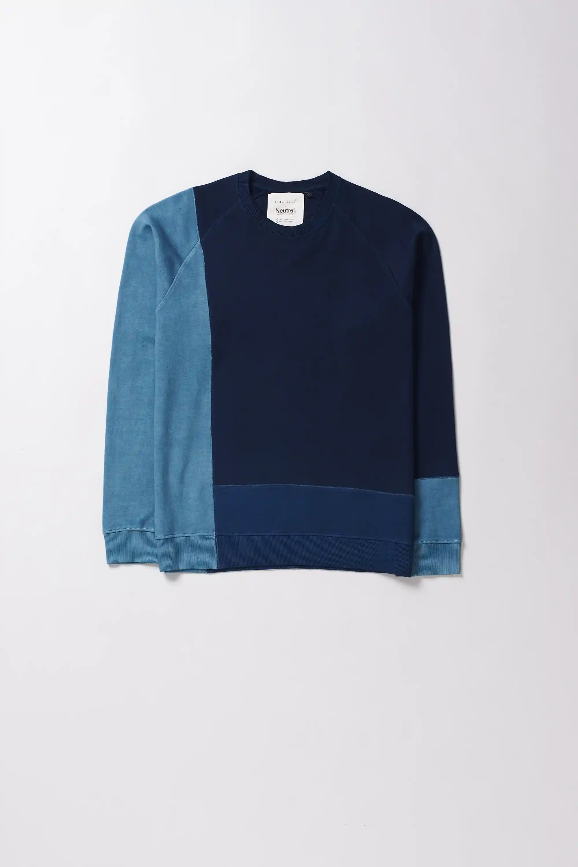 Patchwork Sweatshirt in Shades of Indigo
