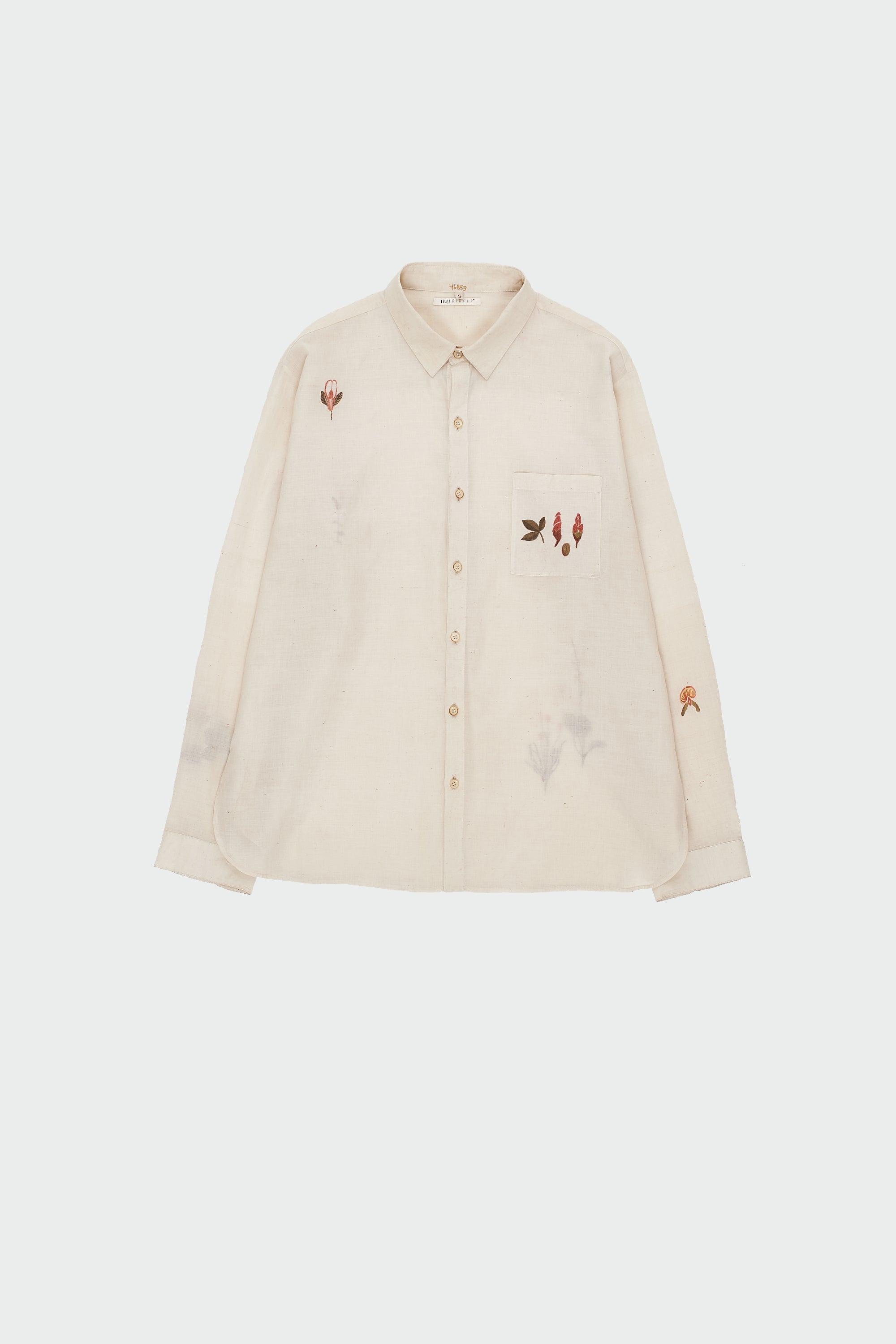 Ecru cotton hand painted shirt