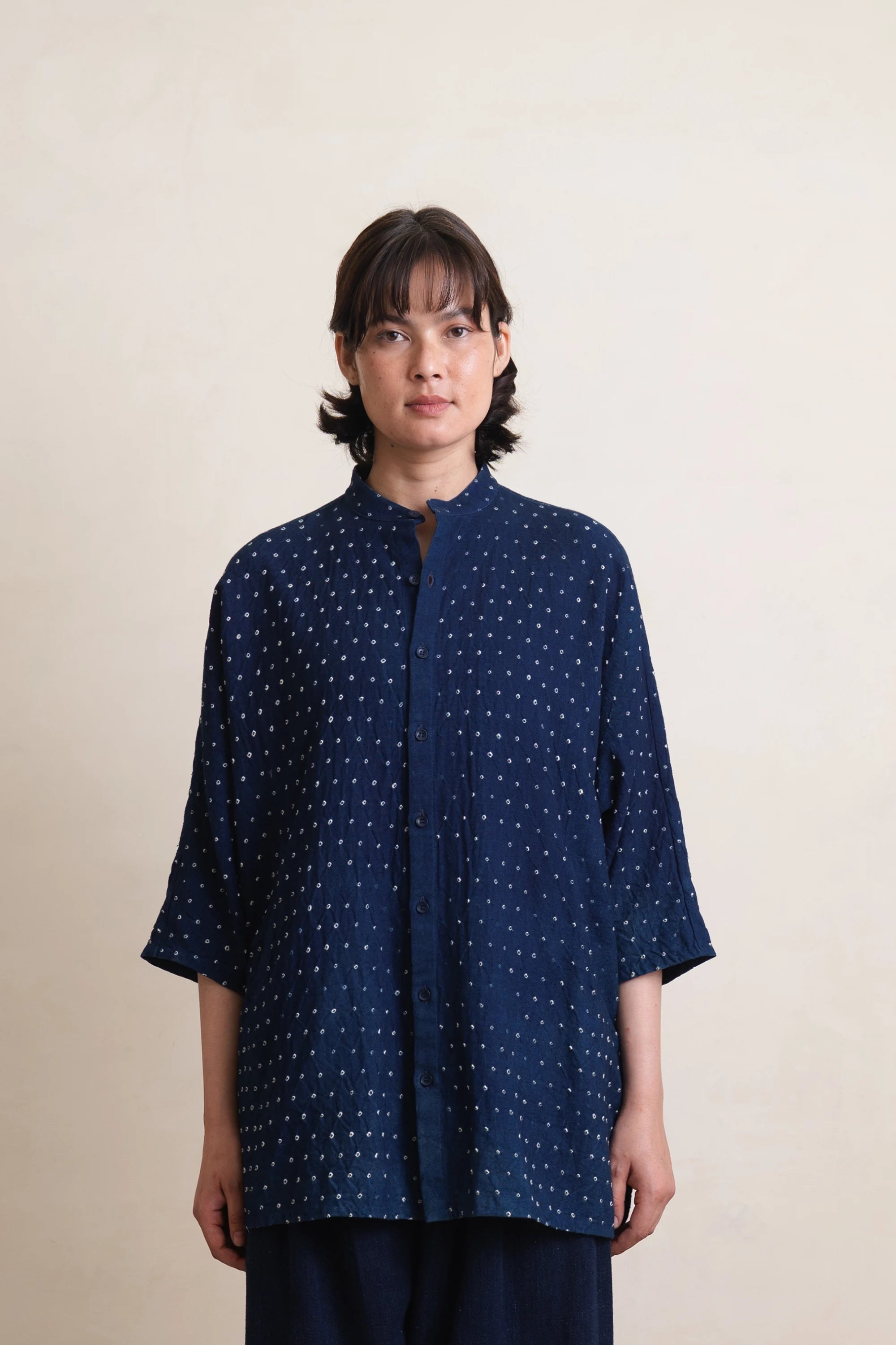 Bandhani Macca Shirt in Indigo