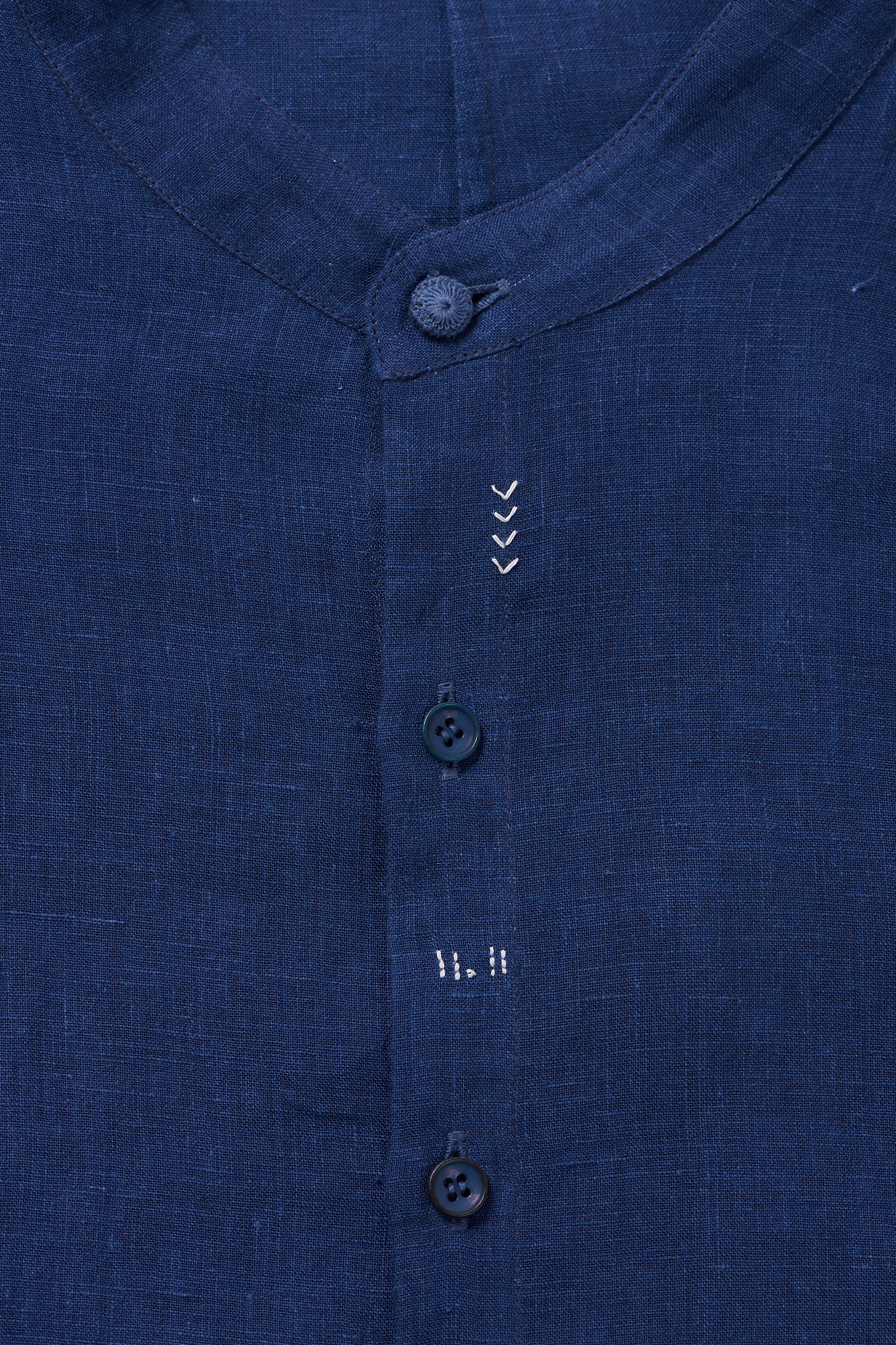 100% Linen Kimono Half Sleeve Shirt Medium Indigo