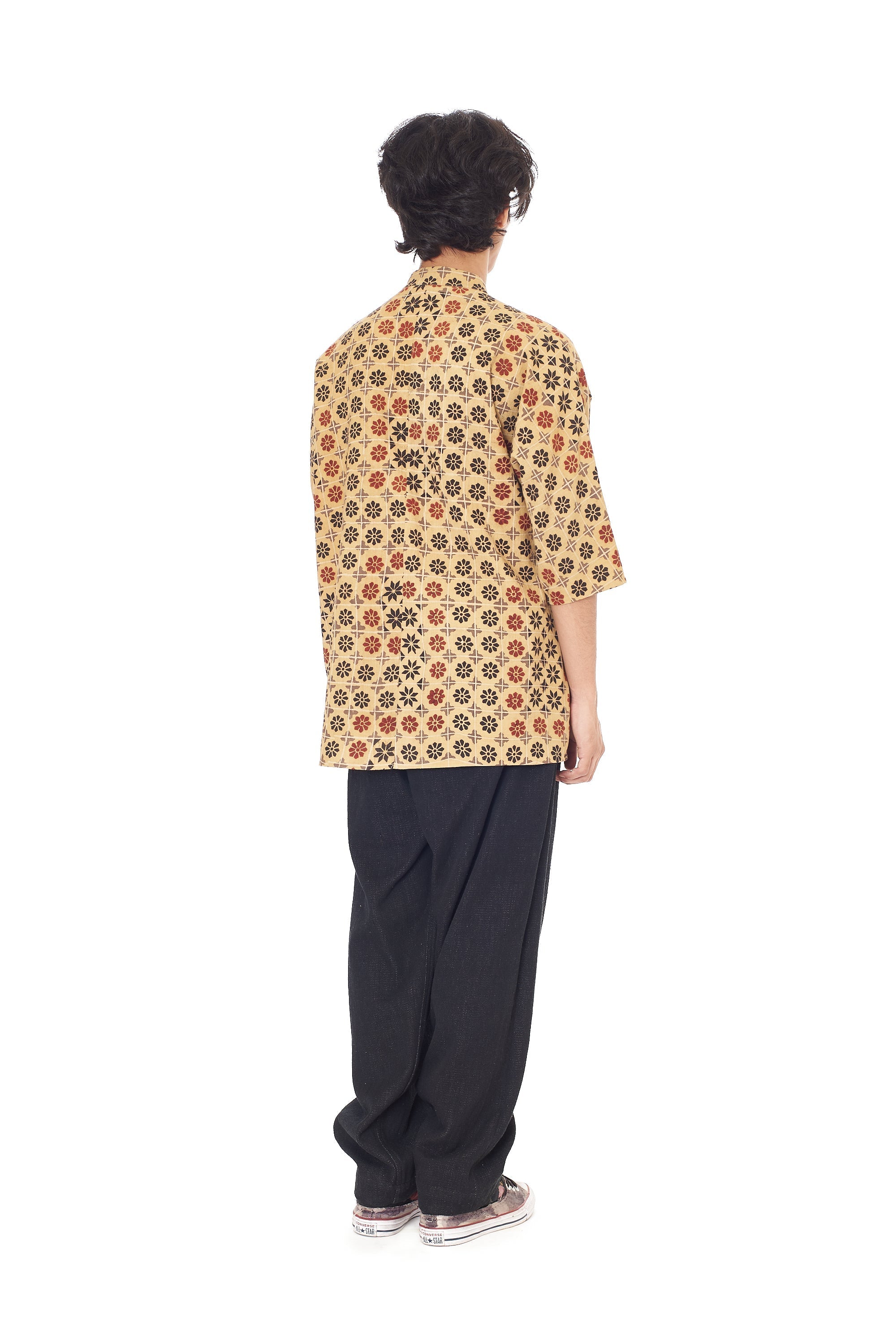 MULTI-COLOUR ATTHANGUDI TILE INSPIRED BLOCK PRINT COTTON SHIRT