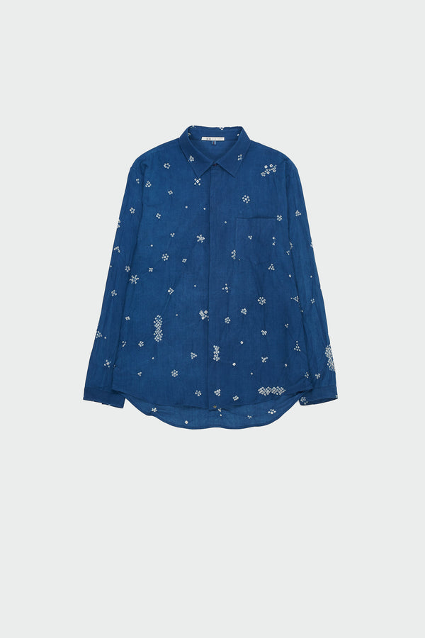 Indigo Speckled All Over Bandhani Sartorial Shirt