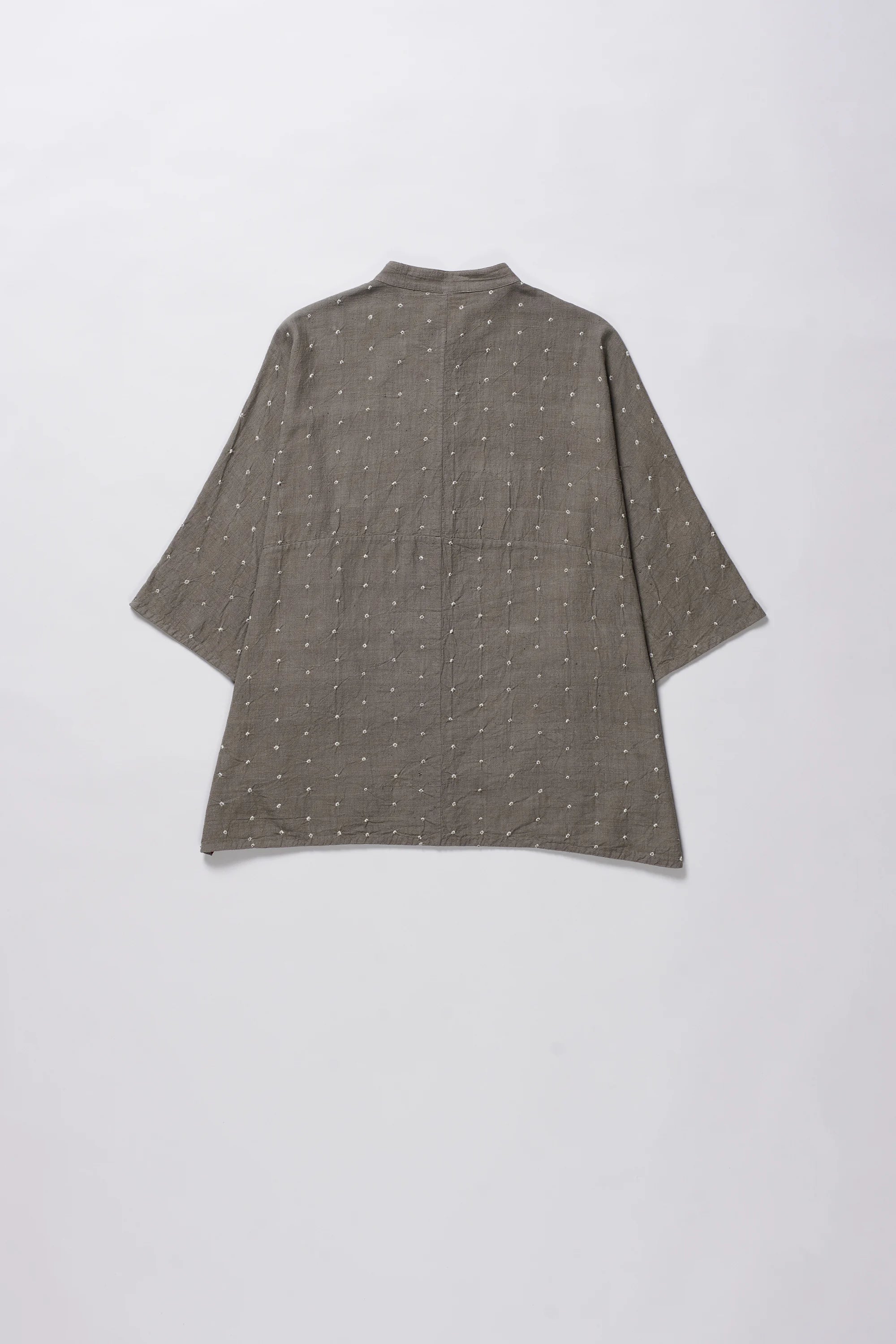 Organic Cotton Bandhani Shirt in Ash Grey