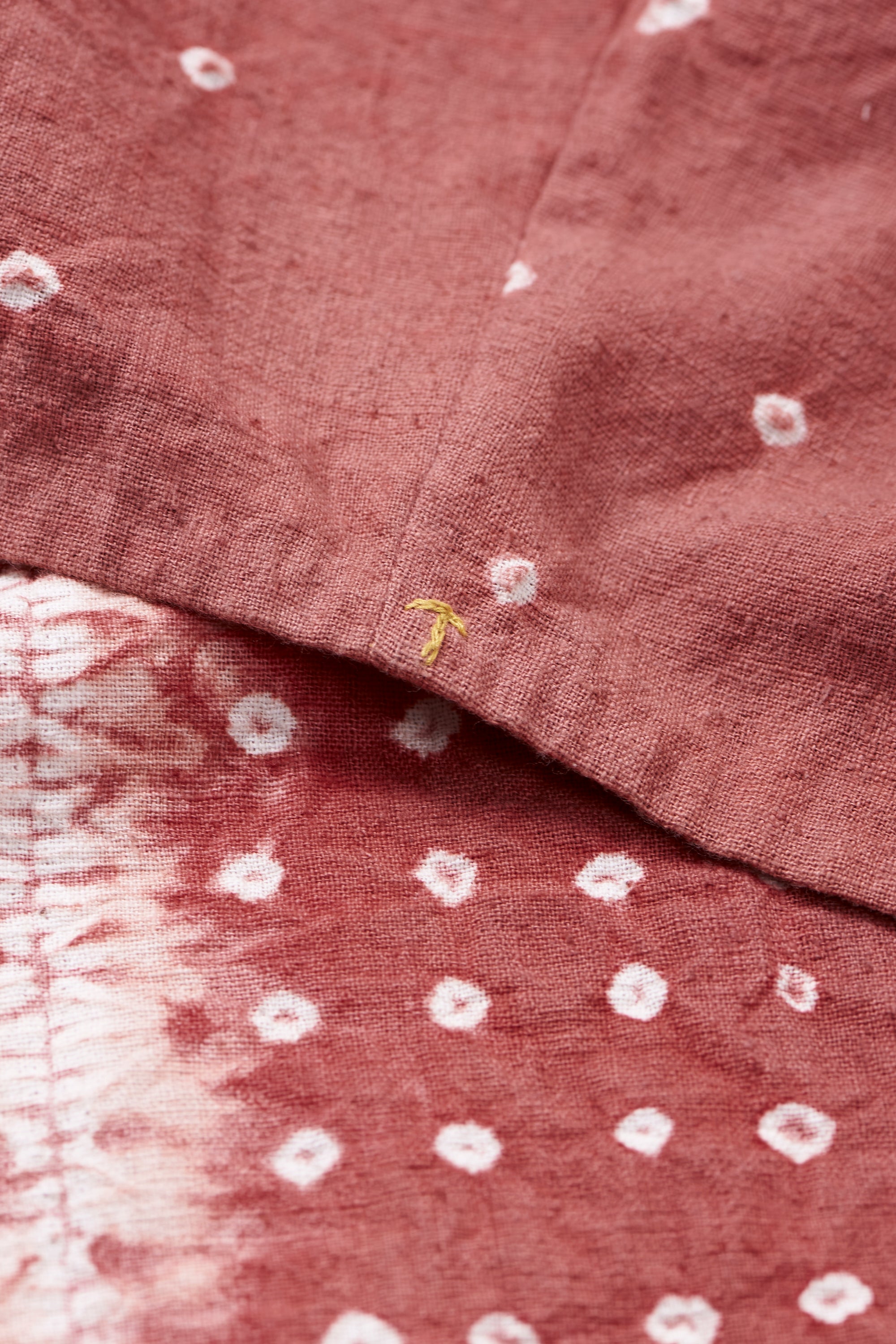 ROUGE PINK ORGANIC COTTON SHIRT CRAFTED WITH SHIBORI
