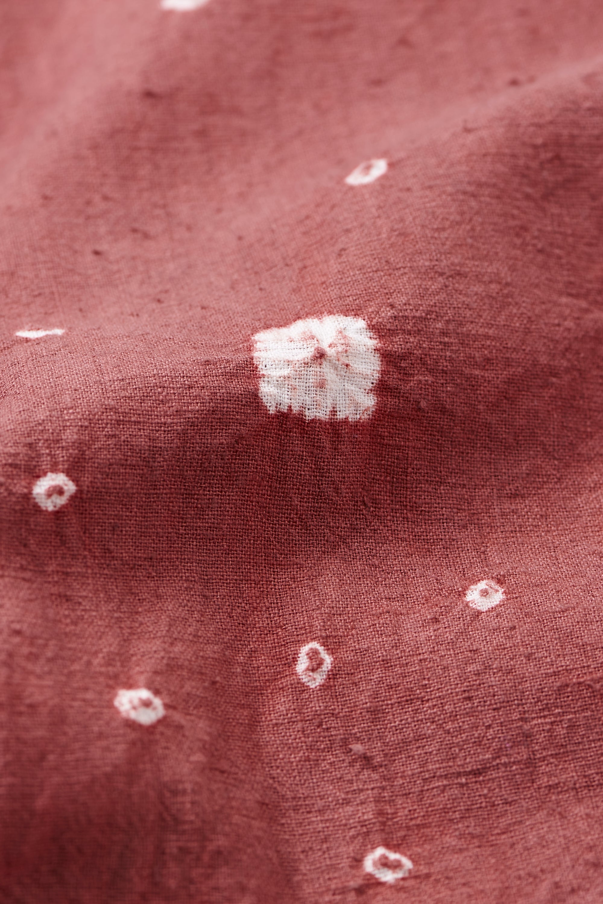CRIMSON PINK ORGANIC COTTON SHIRT CRAFTED WITH SHIBORI