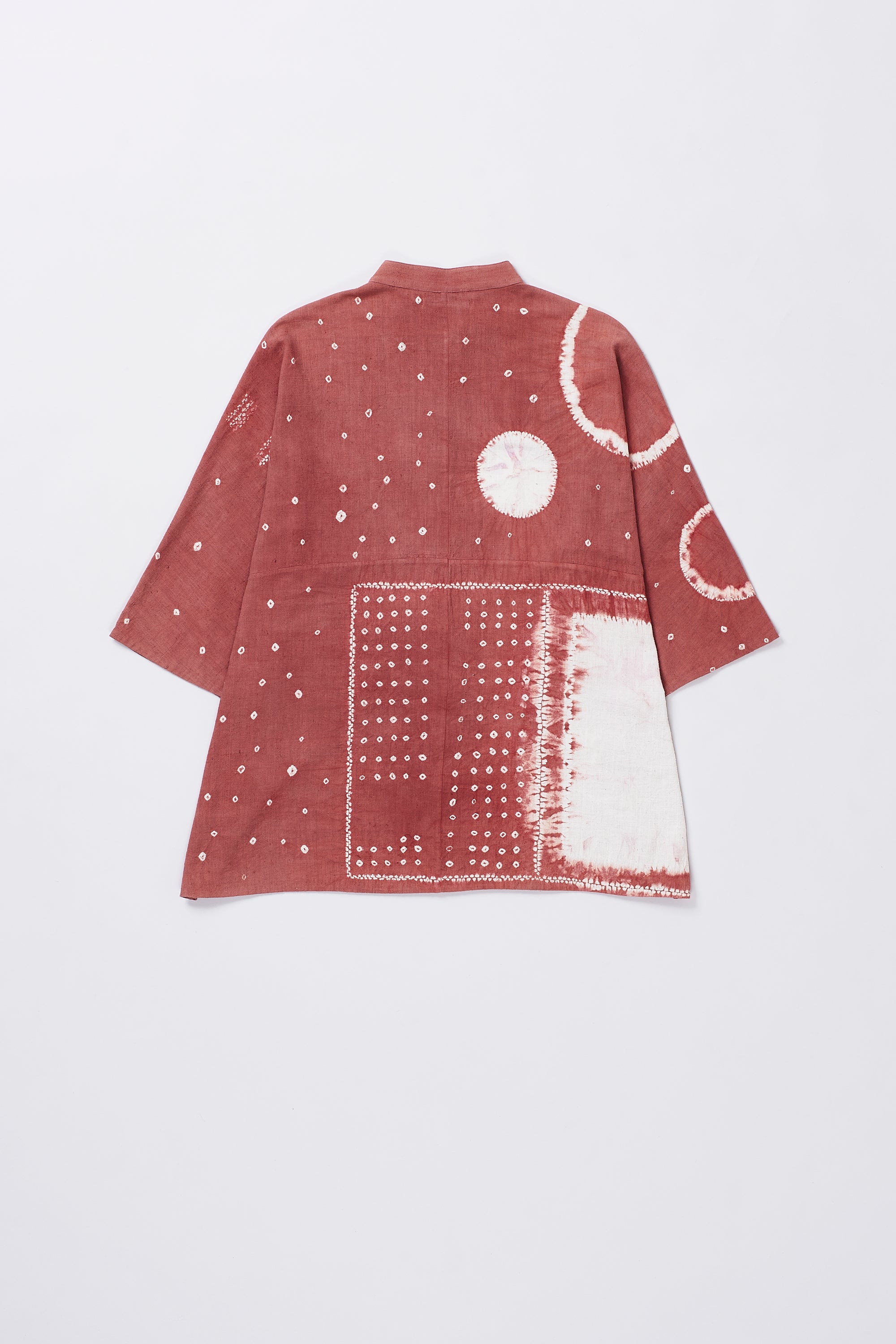 ROUGE PINK ORGANIC COTTON SHIRT CRAFTED WITH SHIBORI