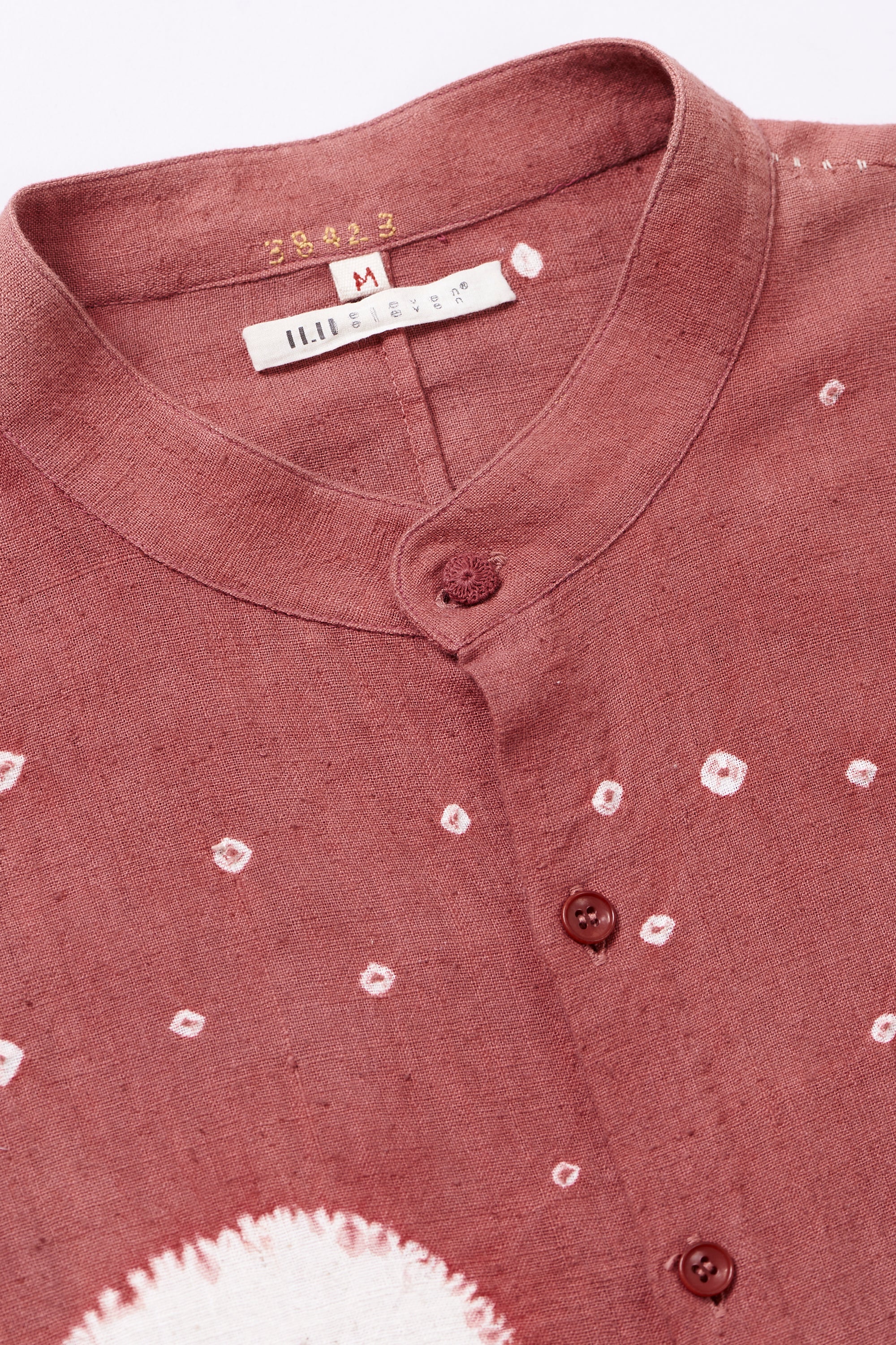 ROUGE PINK ORGANIC COTTON SHIRT CRAFTED WITH SHIBORI