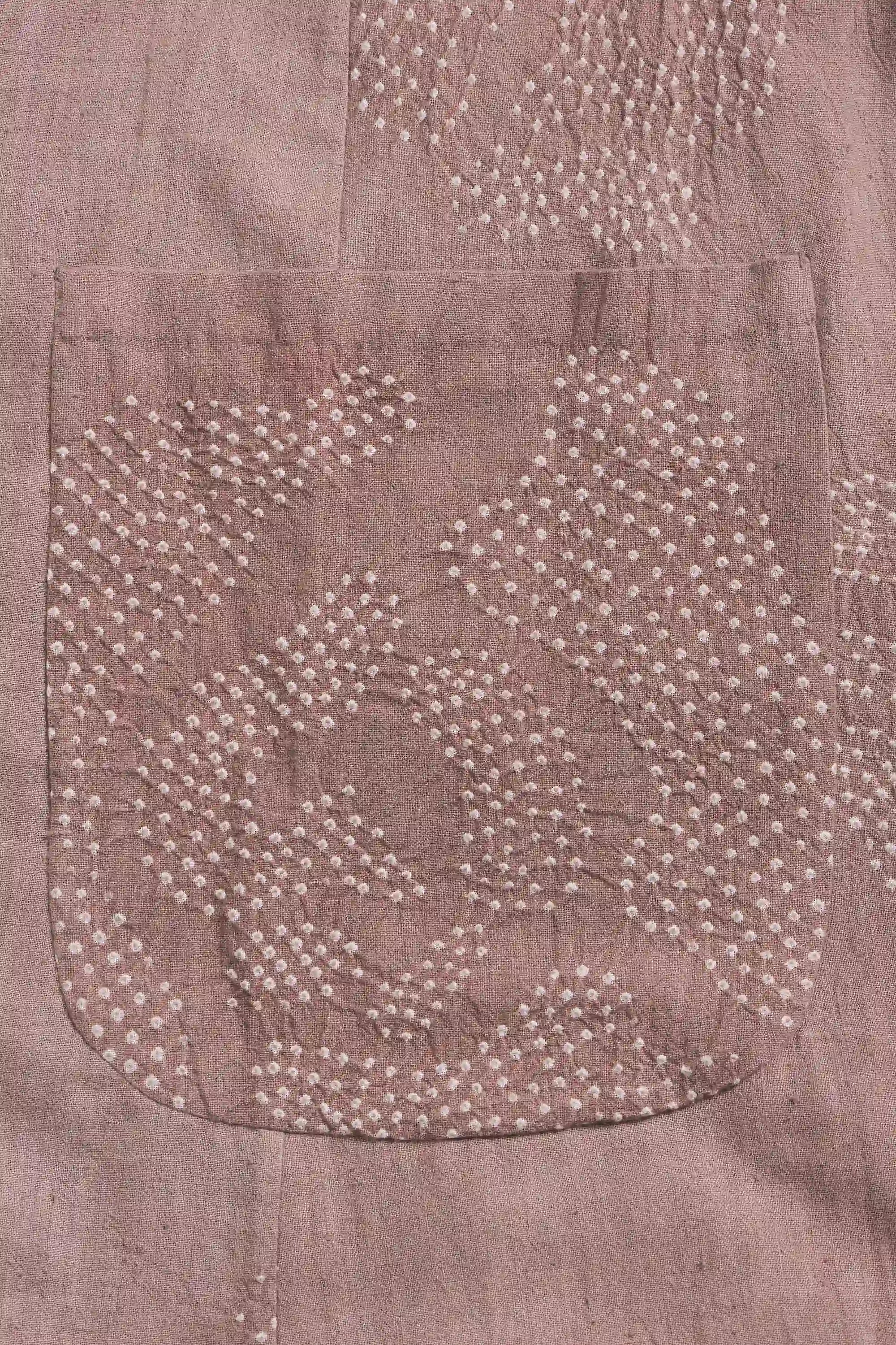 Close-up of pocket with bandhani work