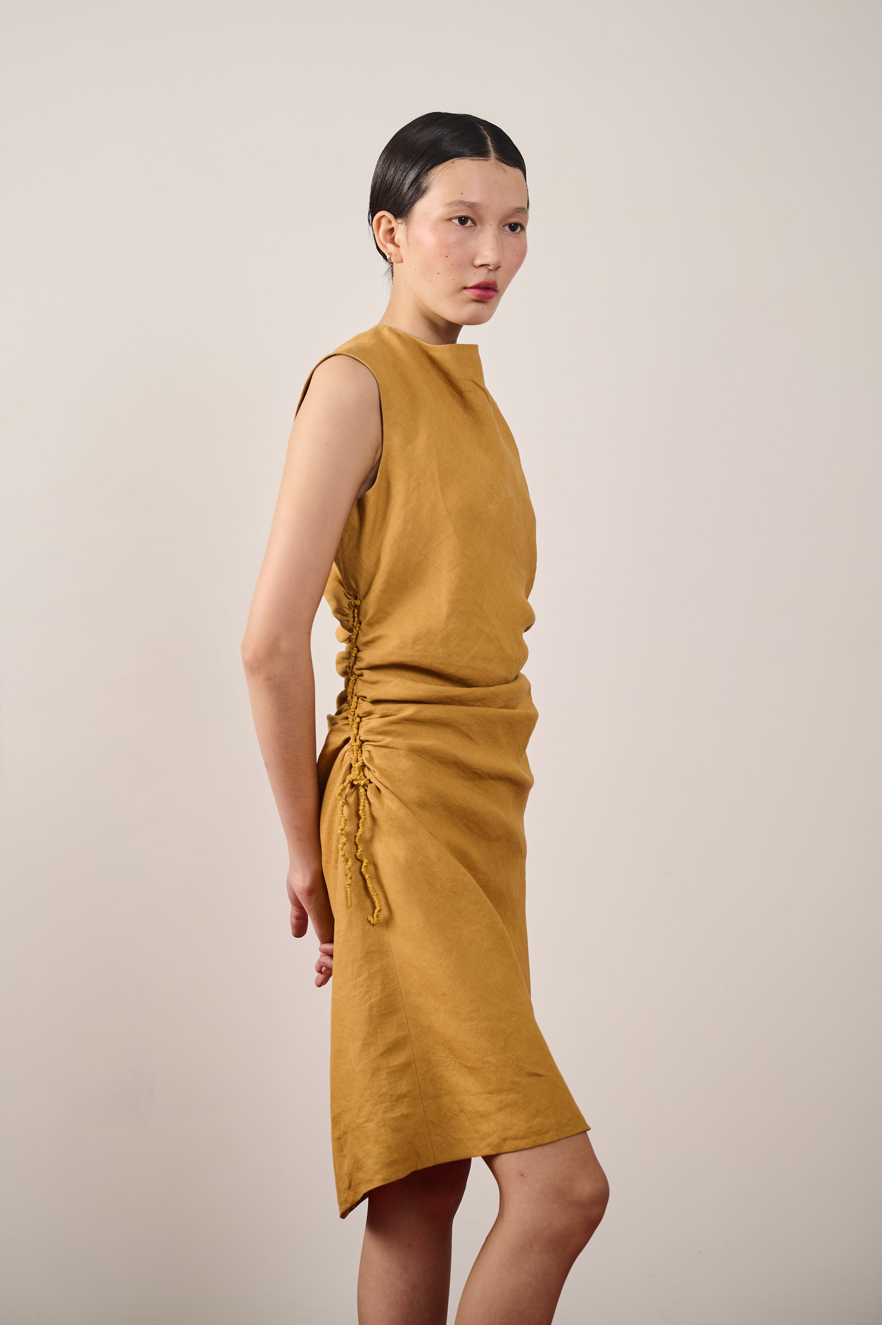 LINEN SIDE TIE UP DRESS
