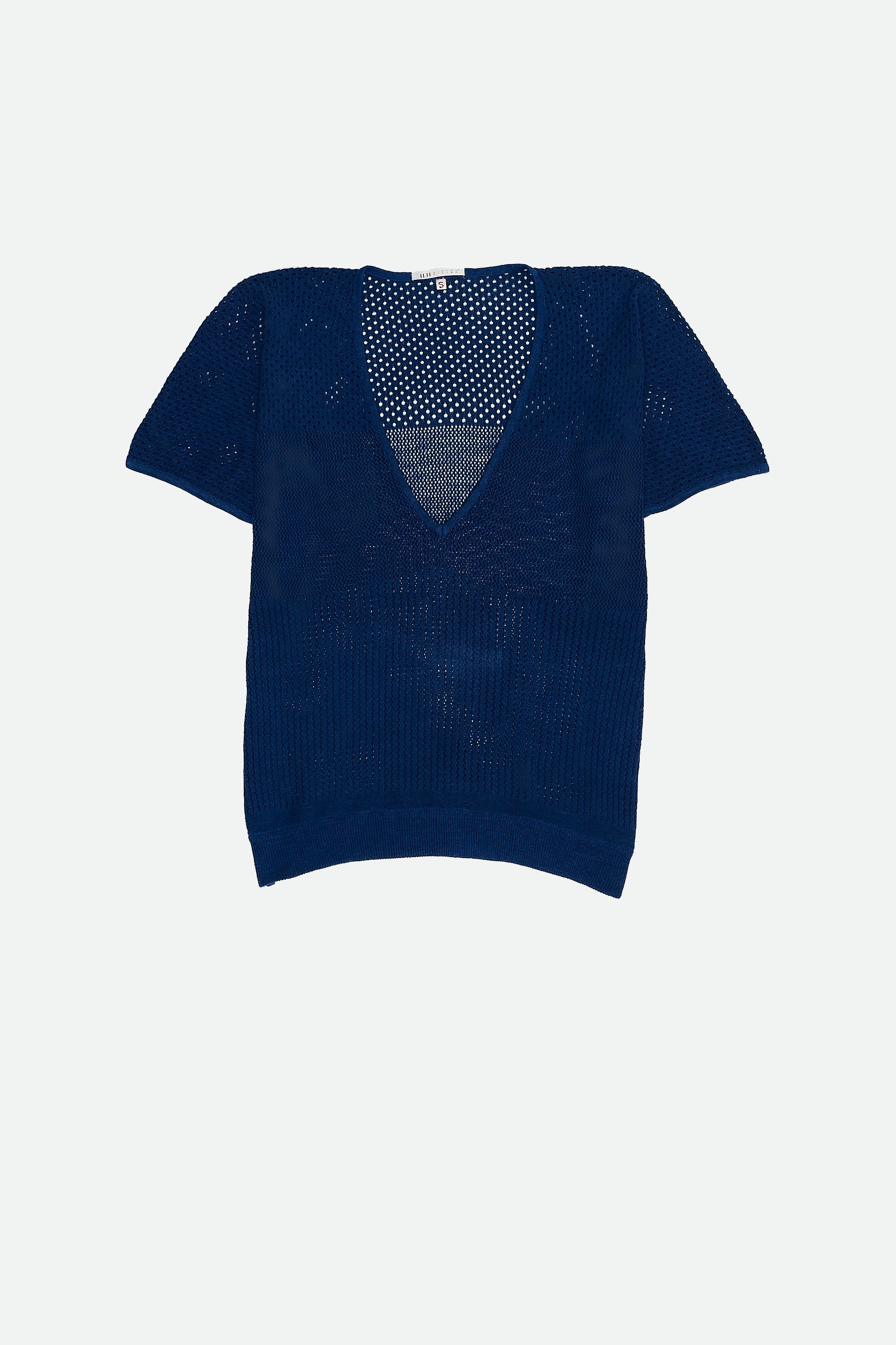 Women'S Plunge Neck T-Shirt in Indigo