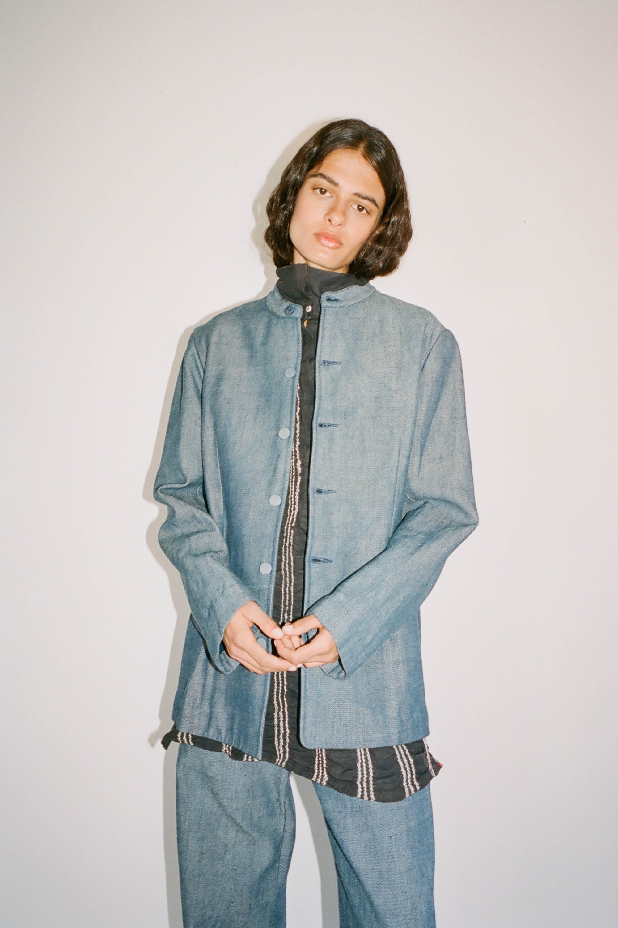 PIN STRIPE BANDHANI SHIRT