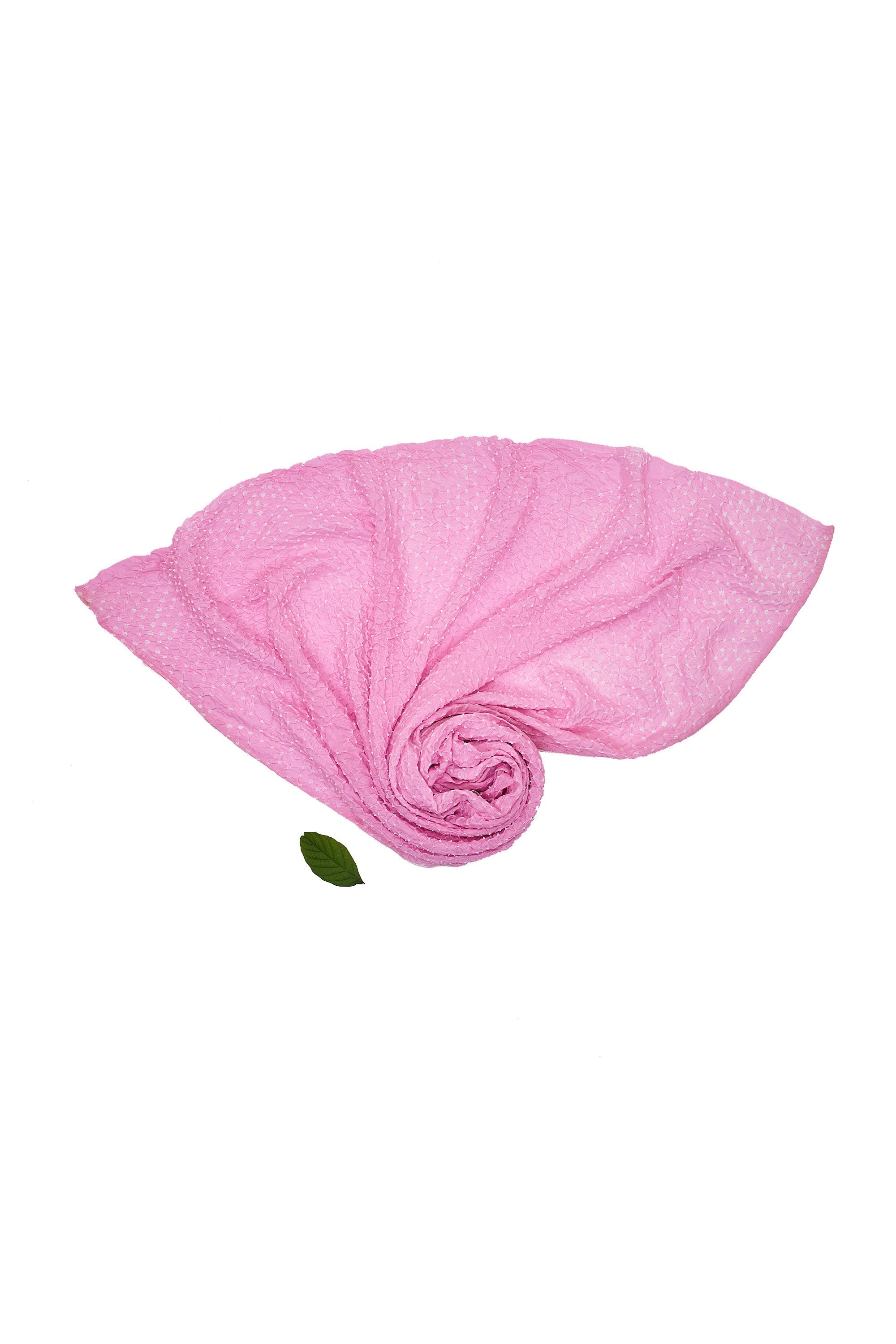 LIGHT PINK SILK WITH BANDHANI SCARF