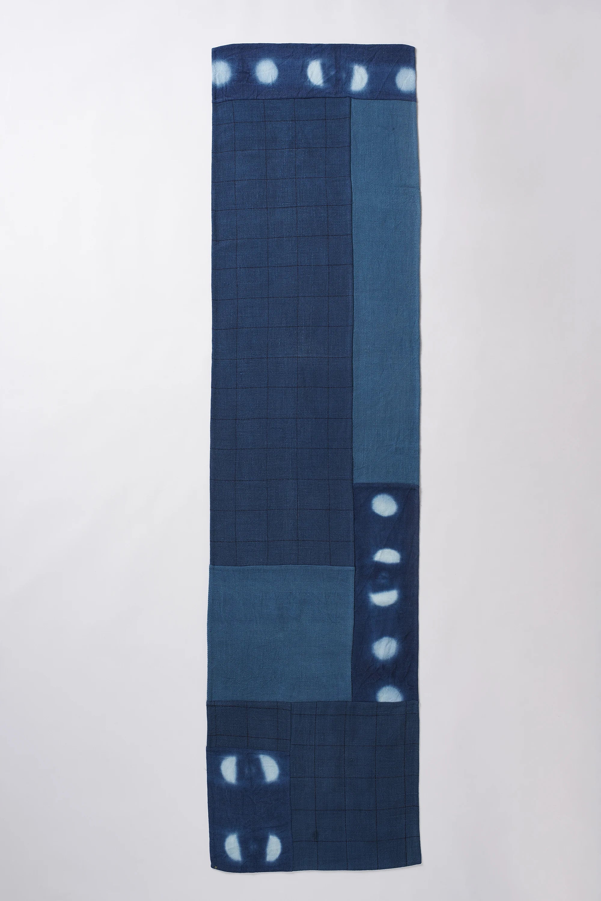 Rectangular Patchwork Scarf in Wool