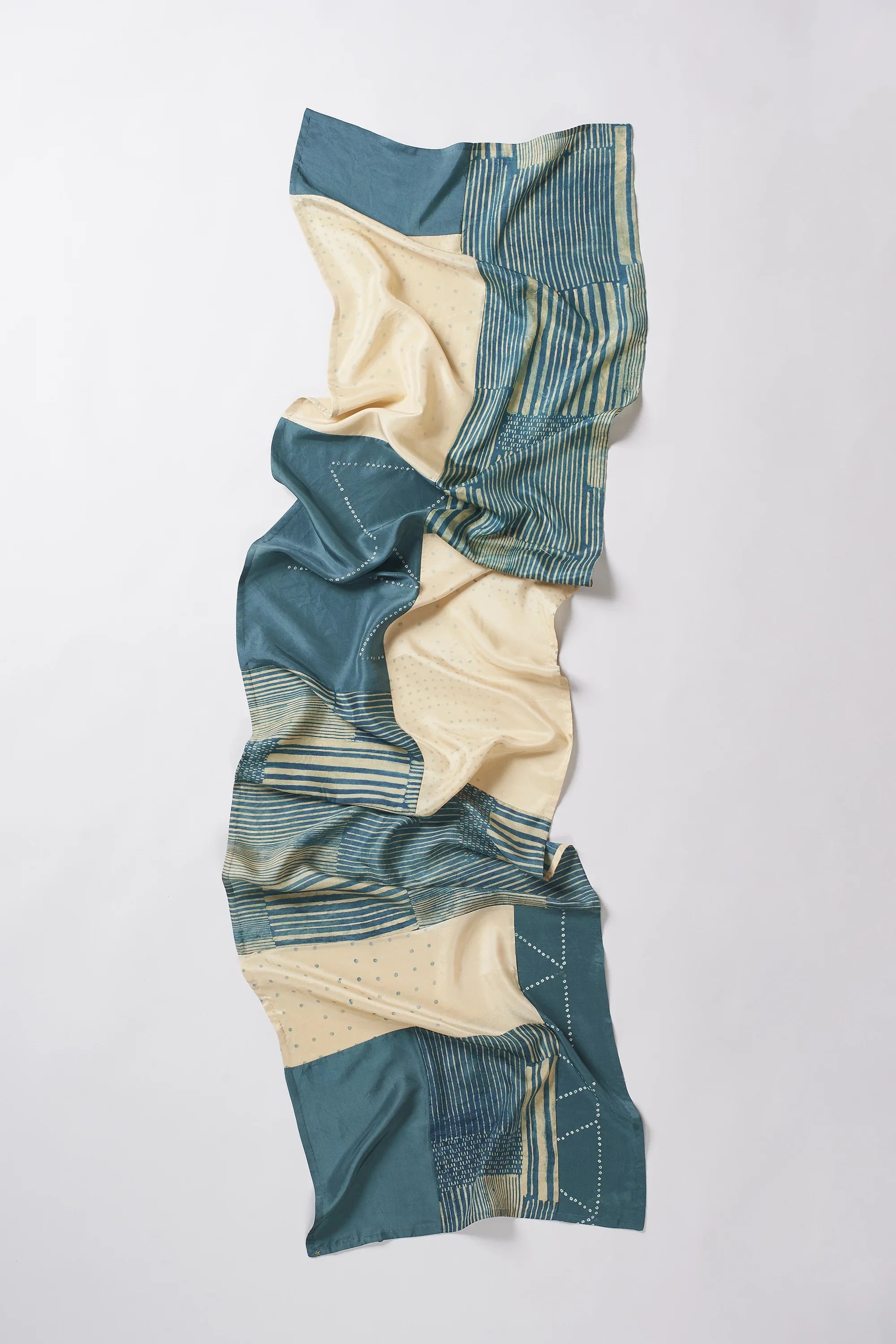 Silk Patchwork Rectangular Scarf