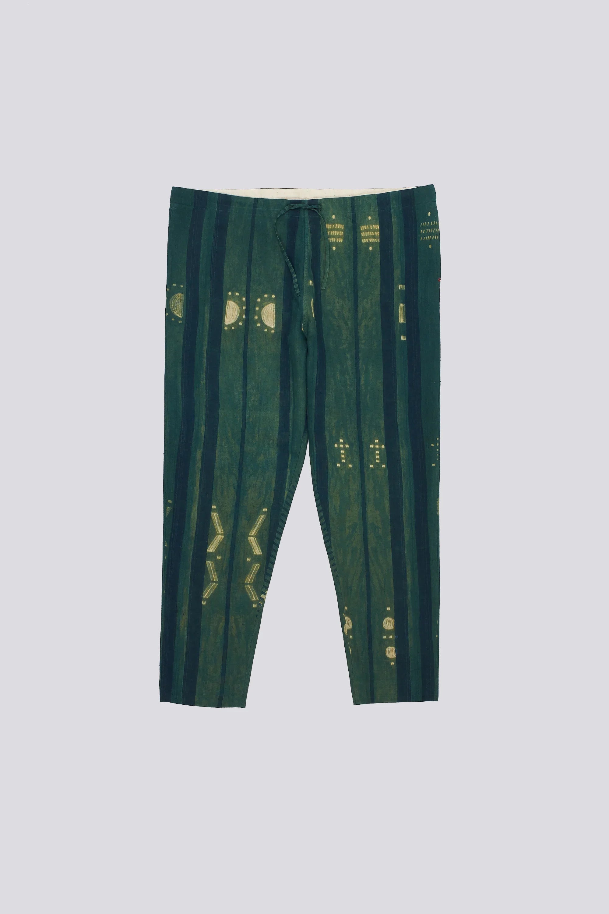 String Pants with Shibori Block Printed