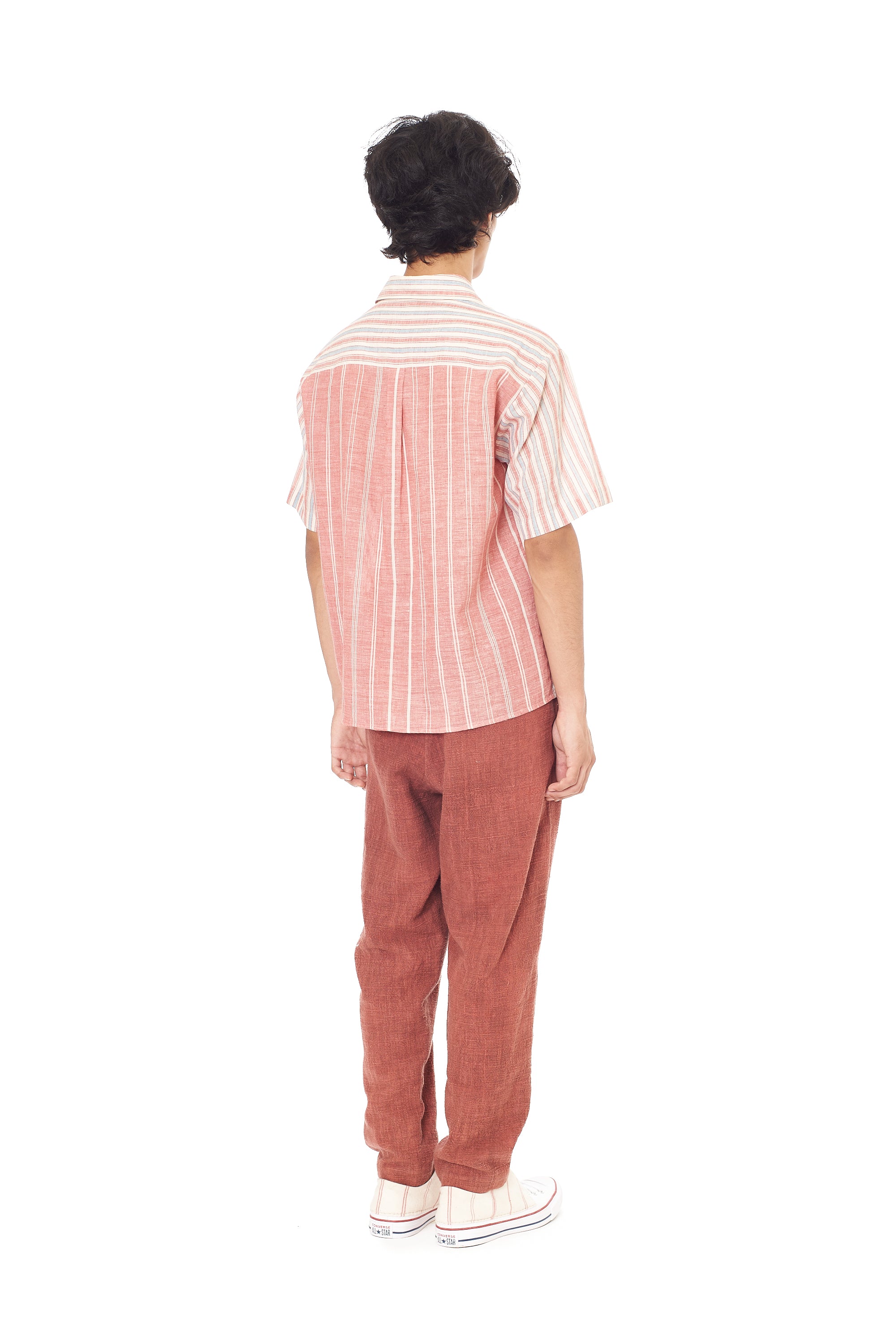 ROUGE PINK ORGANIC COTTON DRAWSTRING TAPERED PANTS