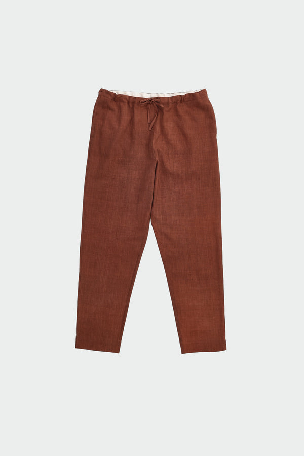 BRICK RED STRING PANTS MADE IN ORGANIC COTTON