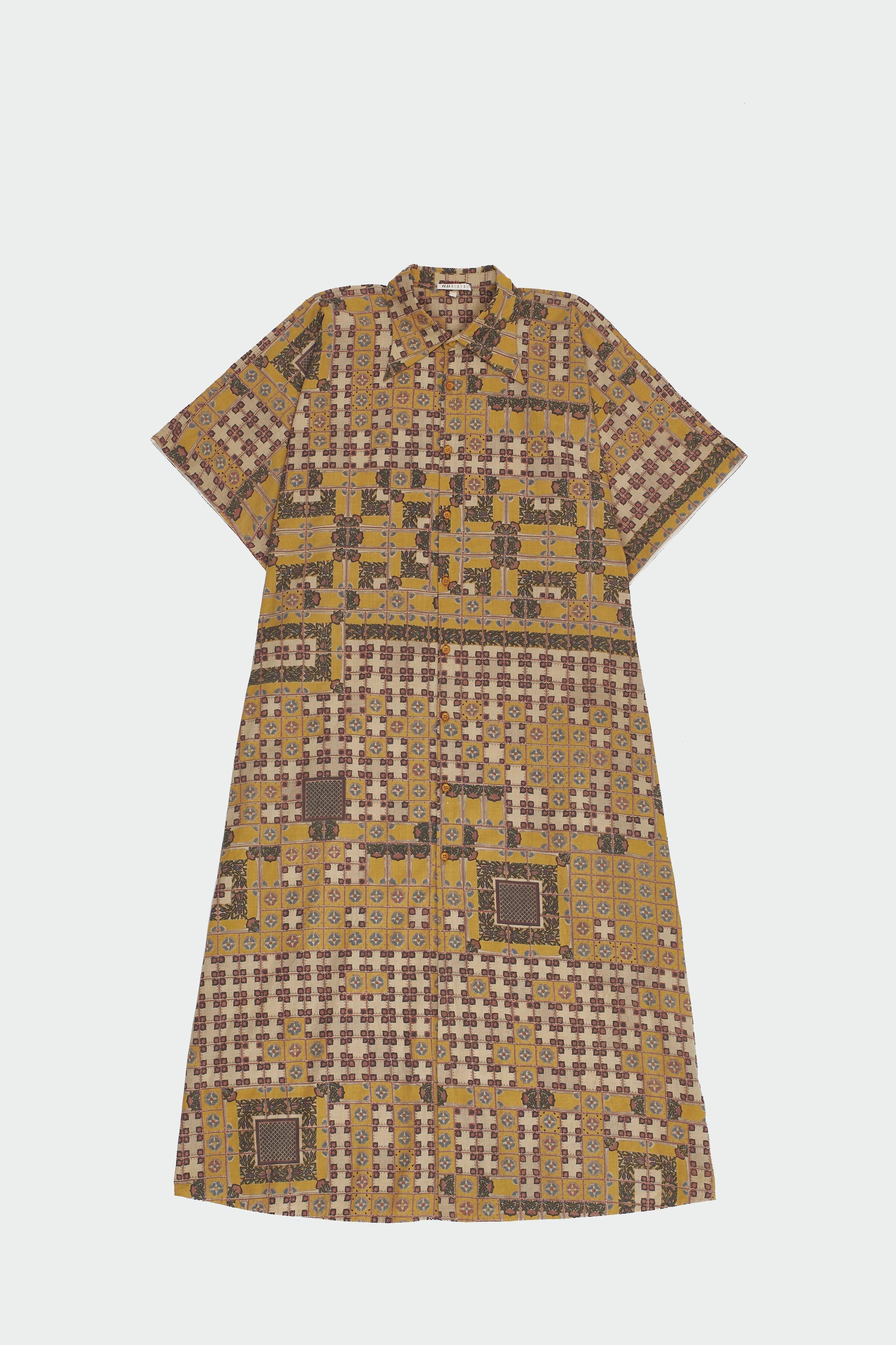 CHETTINAD INSPIRED MULTI-COLOUR SCREEN PRINTED STATEMENT KAFTAN