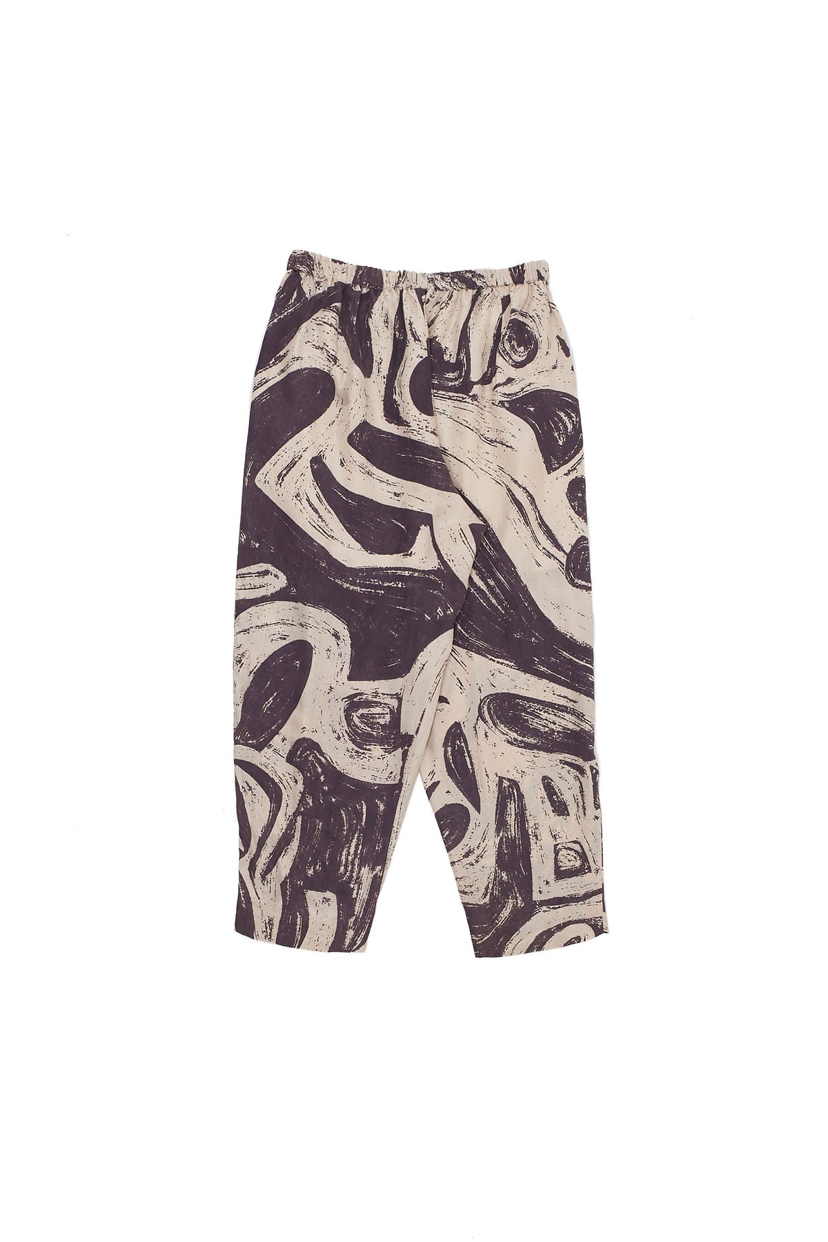 CRAFTED SILK SCREEN PRINTED TAPERED TROUSERS