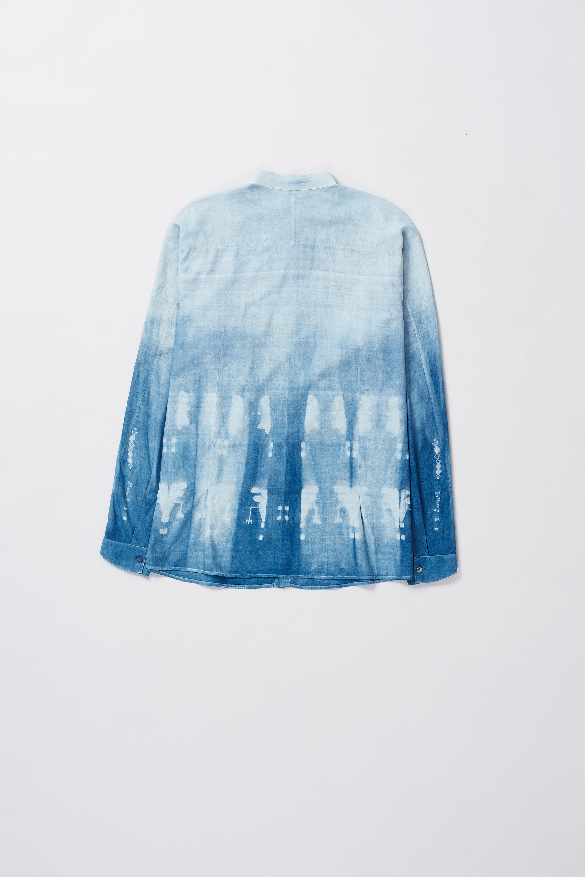 MEDIUM INDIGO FINE COTTON SHIBORI SHIRT