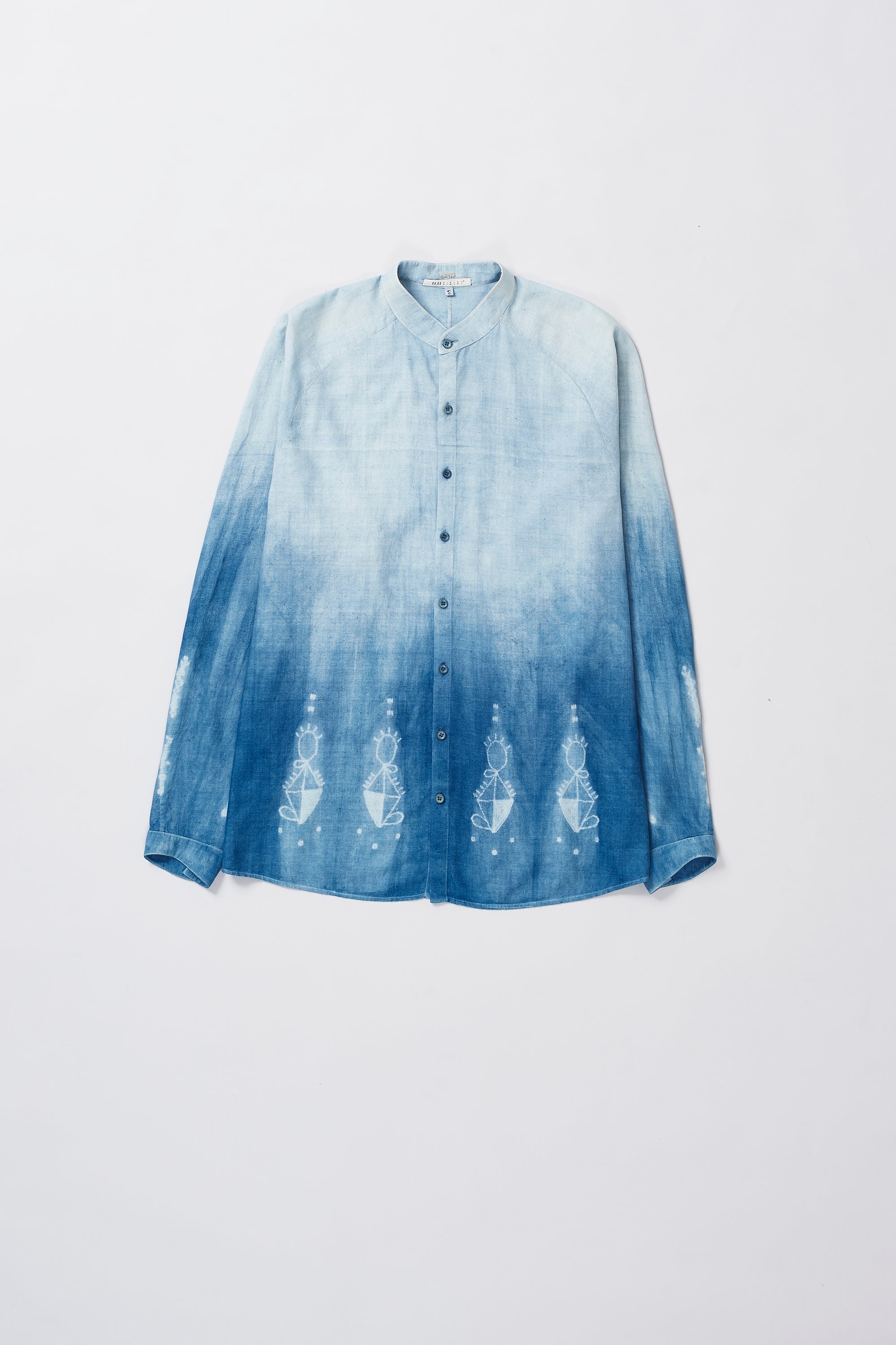 MEDIUM INDIGO FINE COTTON SHIBORI SHIRT