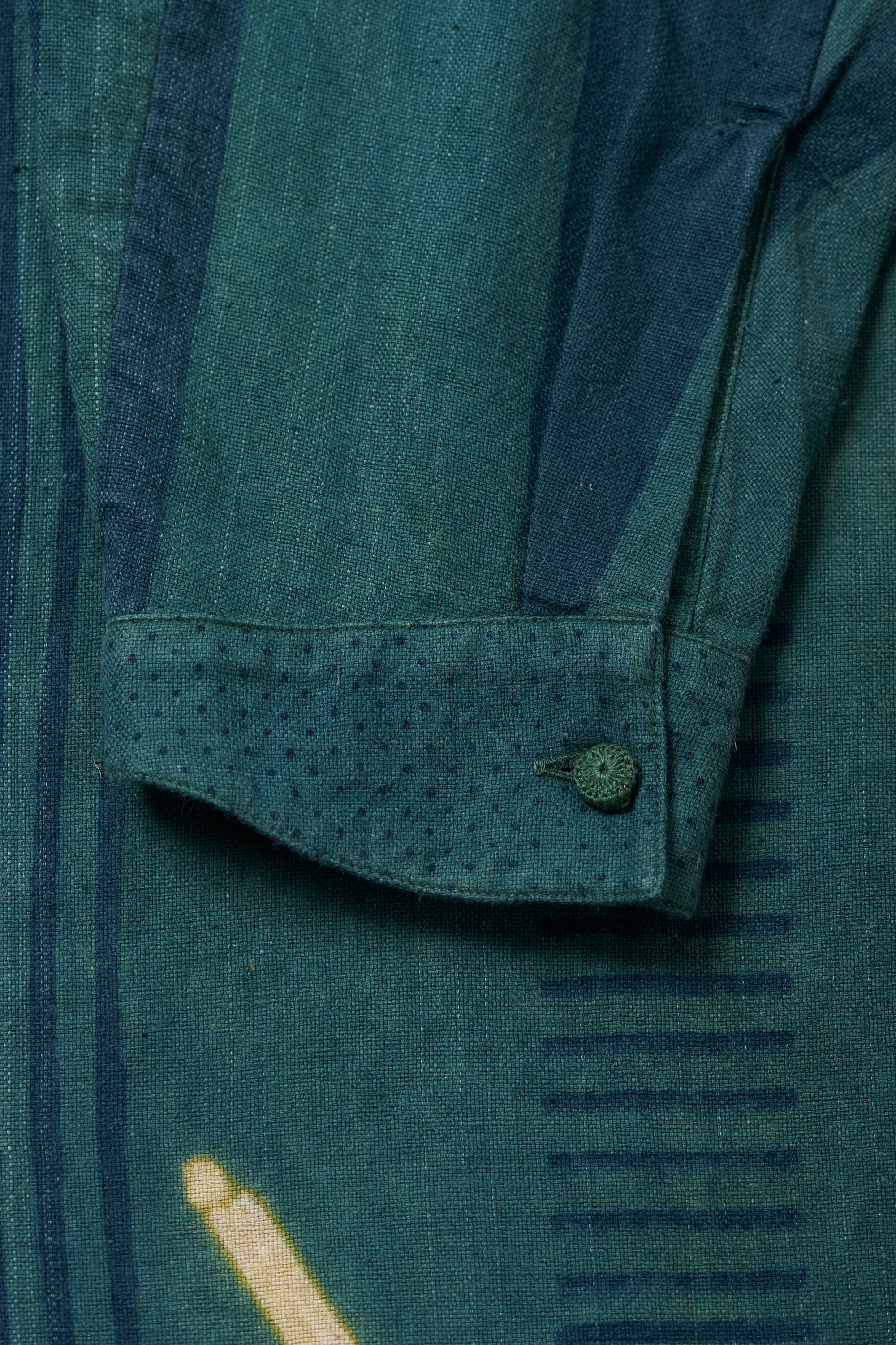 BOTTLE GREEN SHIBORI SHIRT