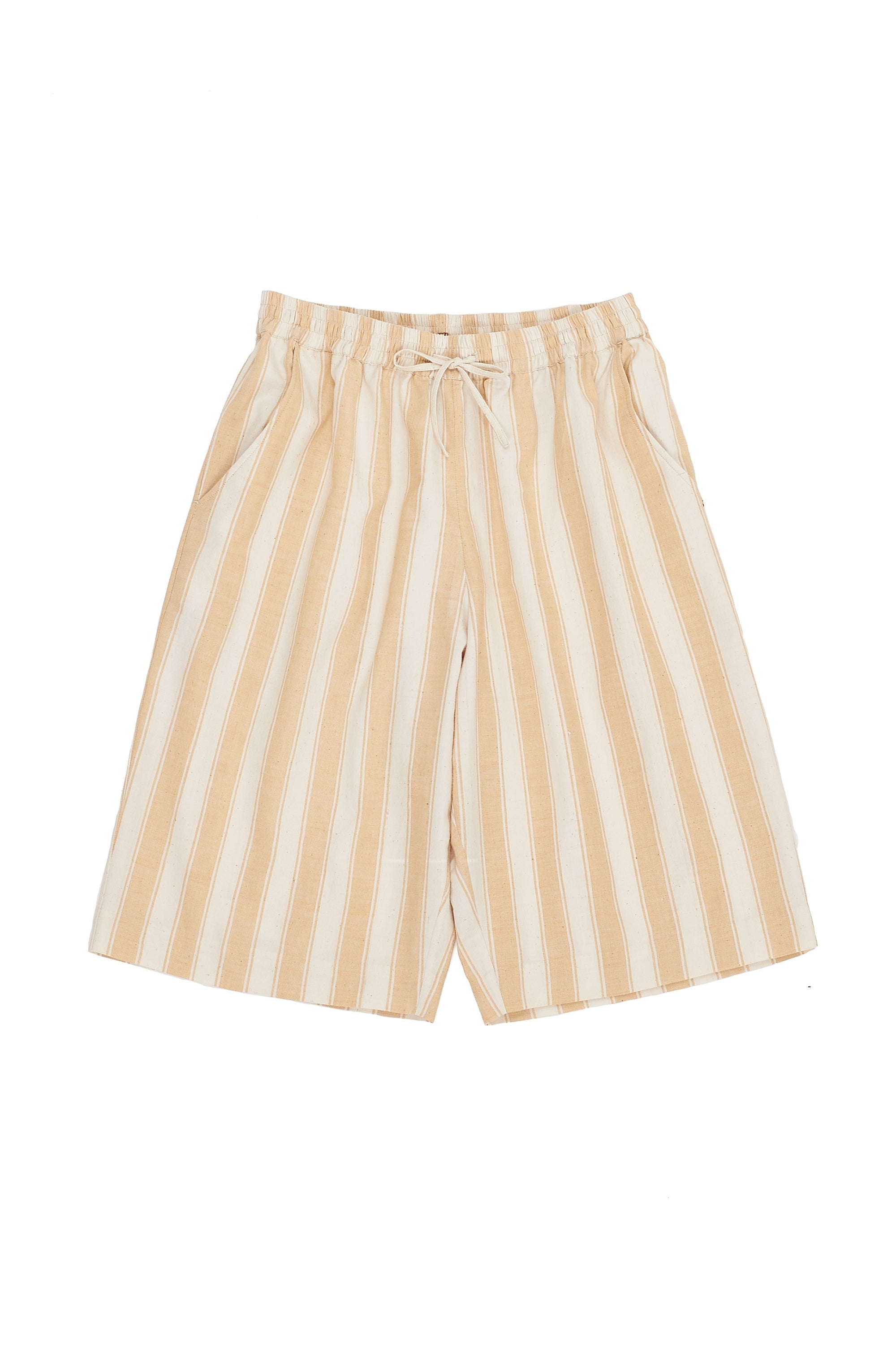 MANGO YELLOW YARN DYED UNISEX DRAWSTRING SHORTS