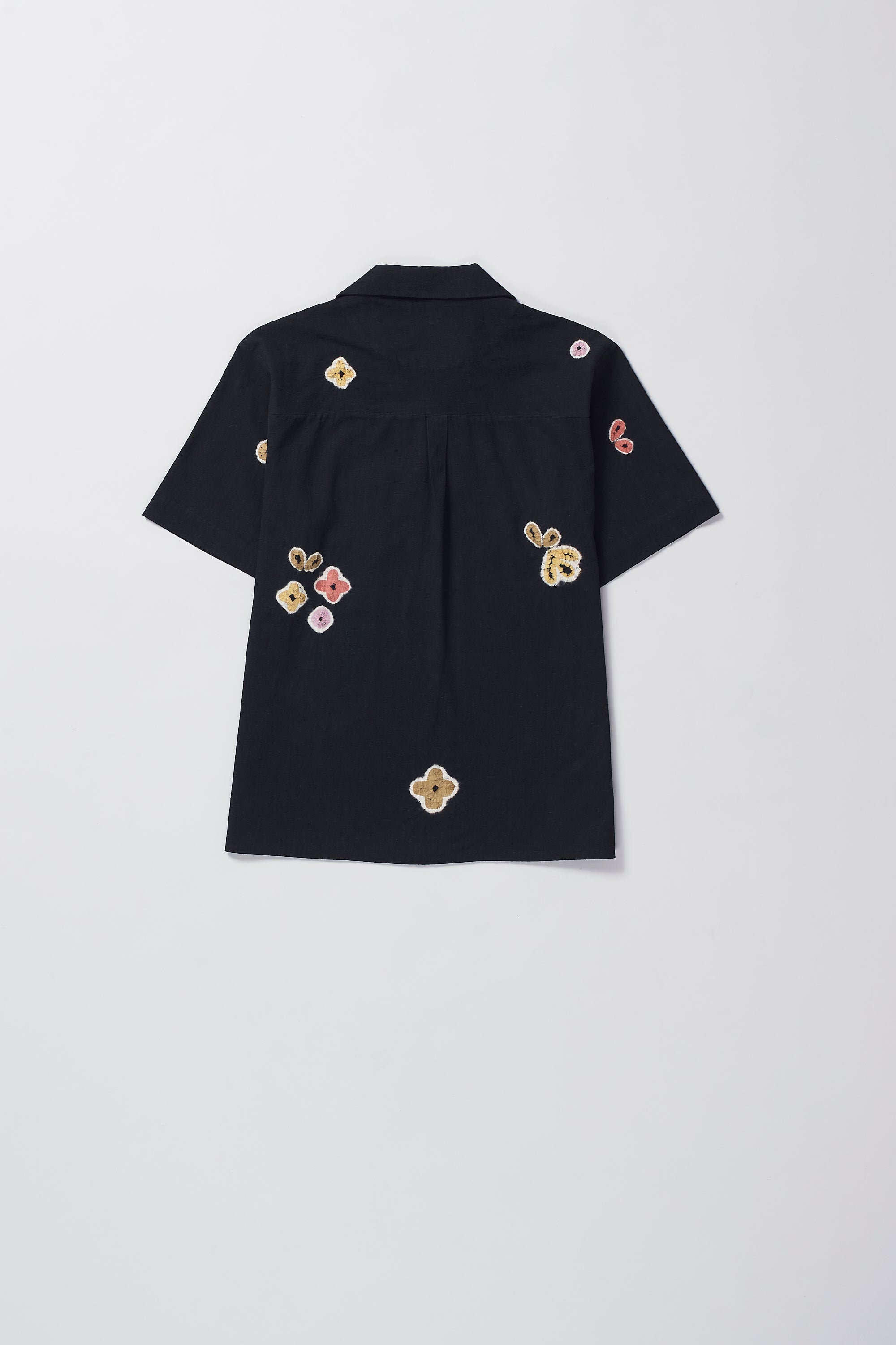 SHIBORI COTTON SHIRT IN BLACK