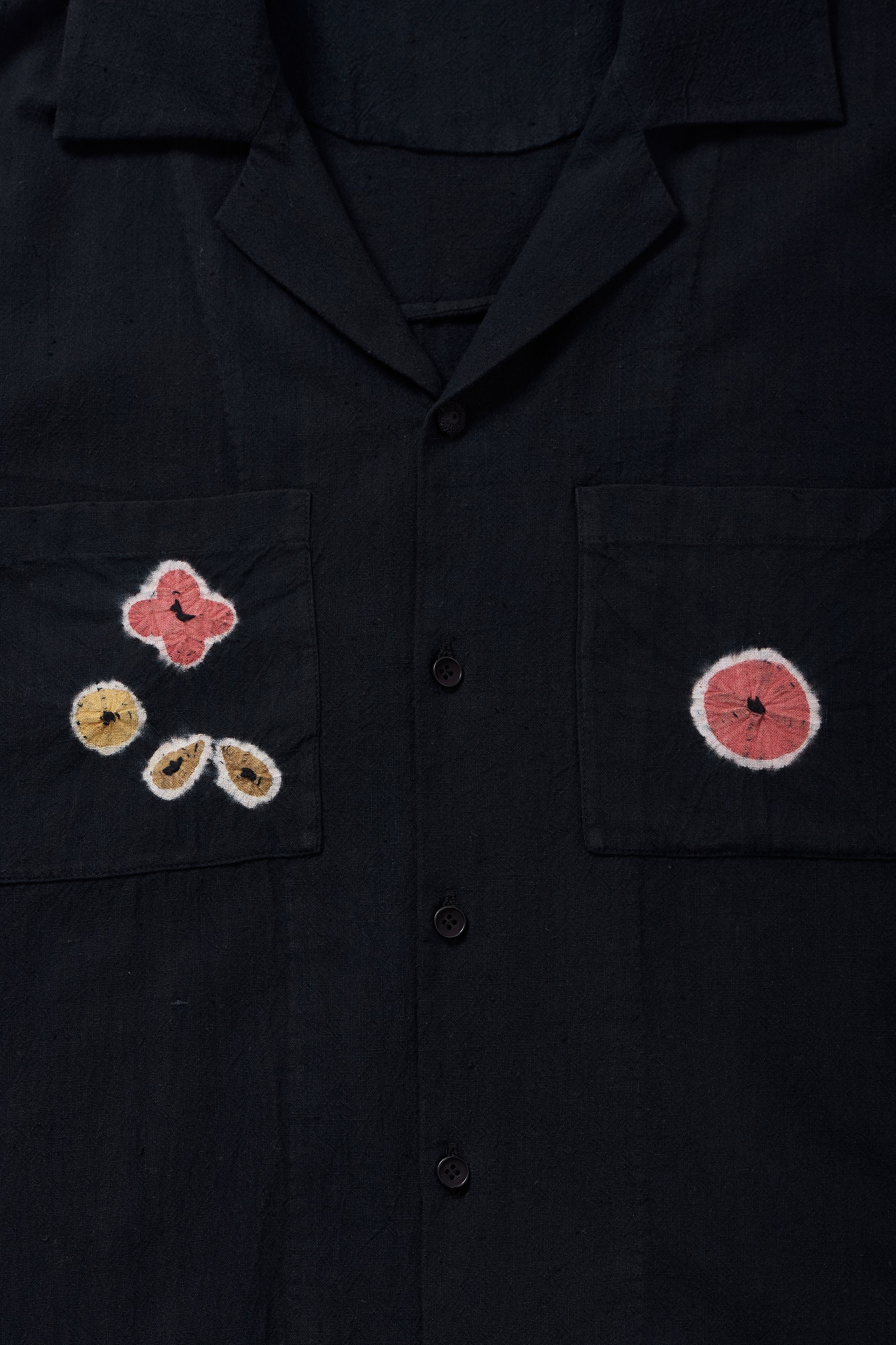 SHIBORI COTTON SHIRT IN BLACK