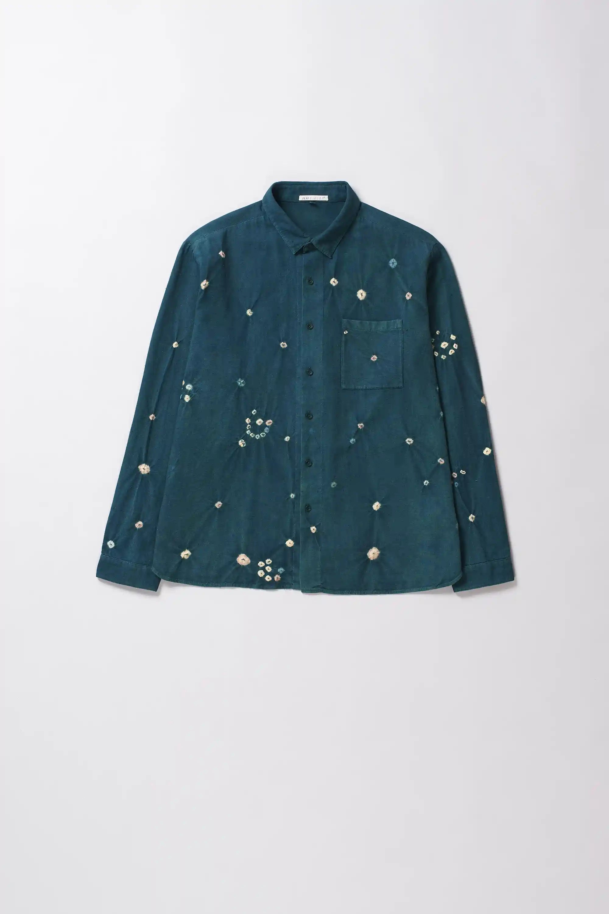 Lovers Bandhani Shirt in Bottle Green