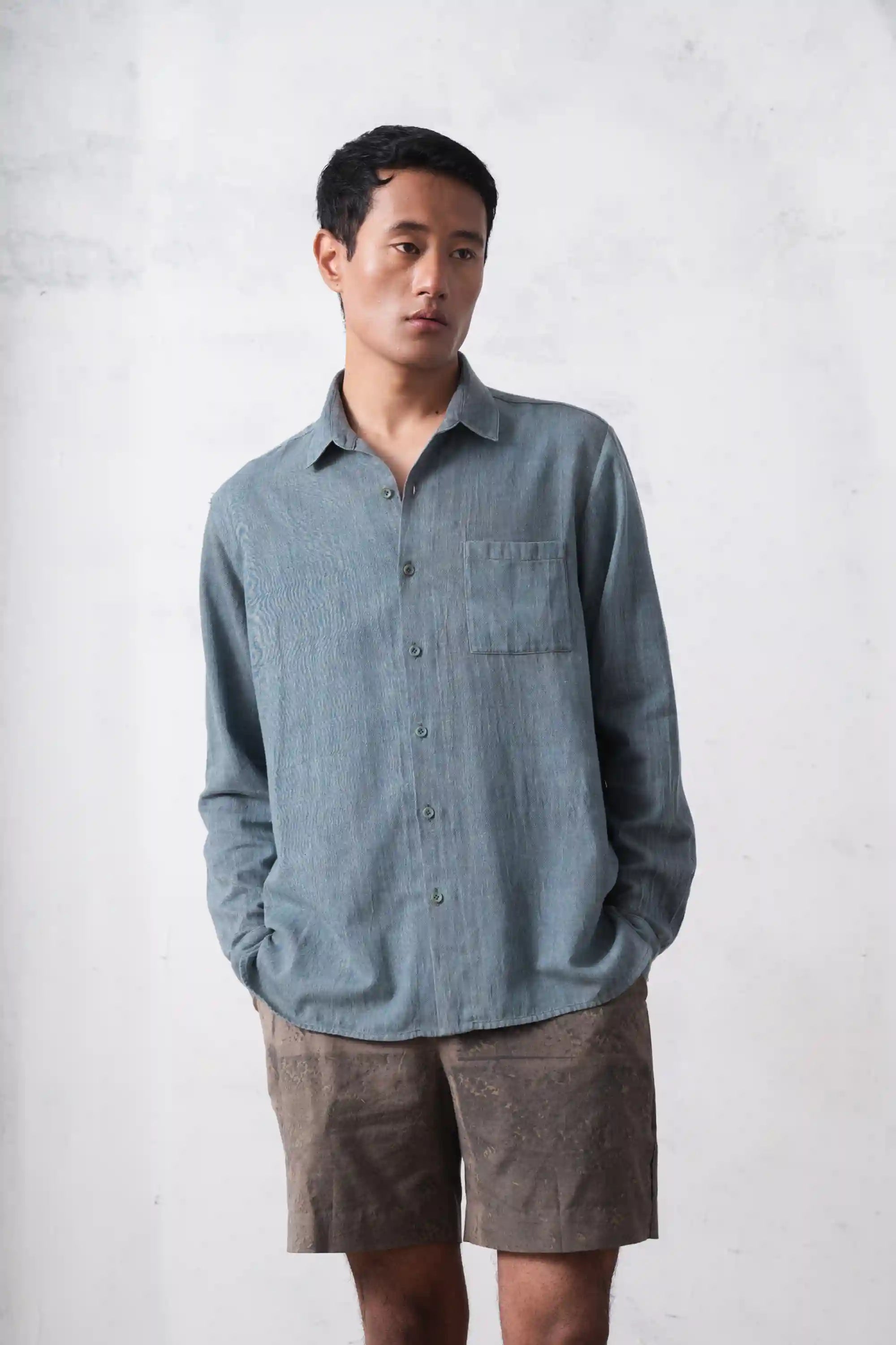 A man wearing lovers shirt