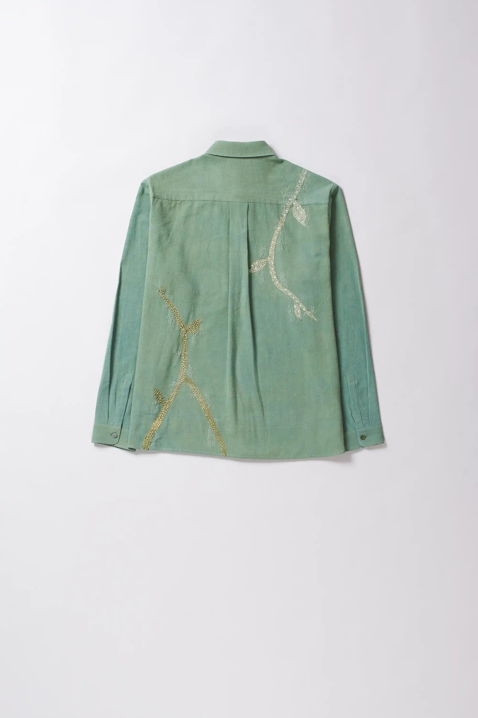 Turf green shirt with full-sleeves